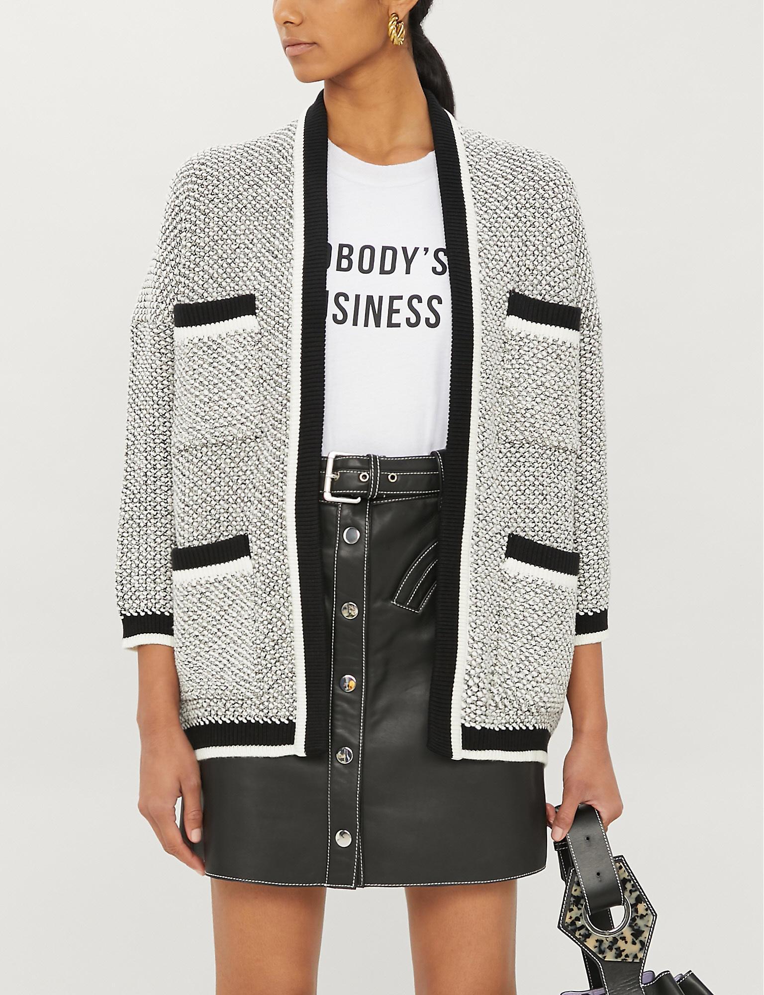 maje cardigan with contrast stripes