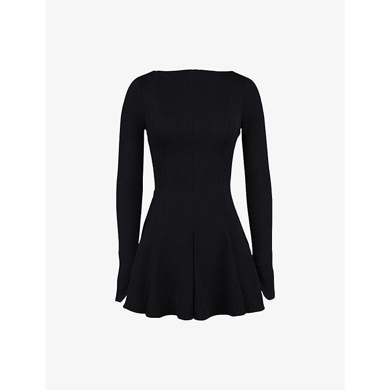House Of Cb Francesca Long-Sleeve Stretch-Woven Mini Dress in Black | Lyst  UK