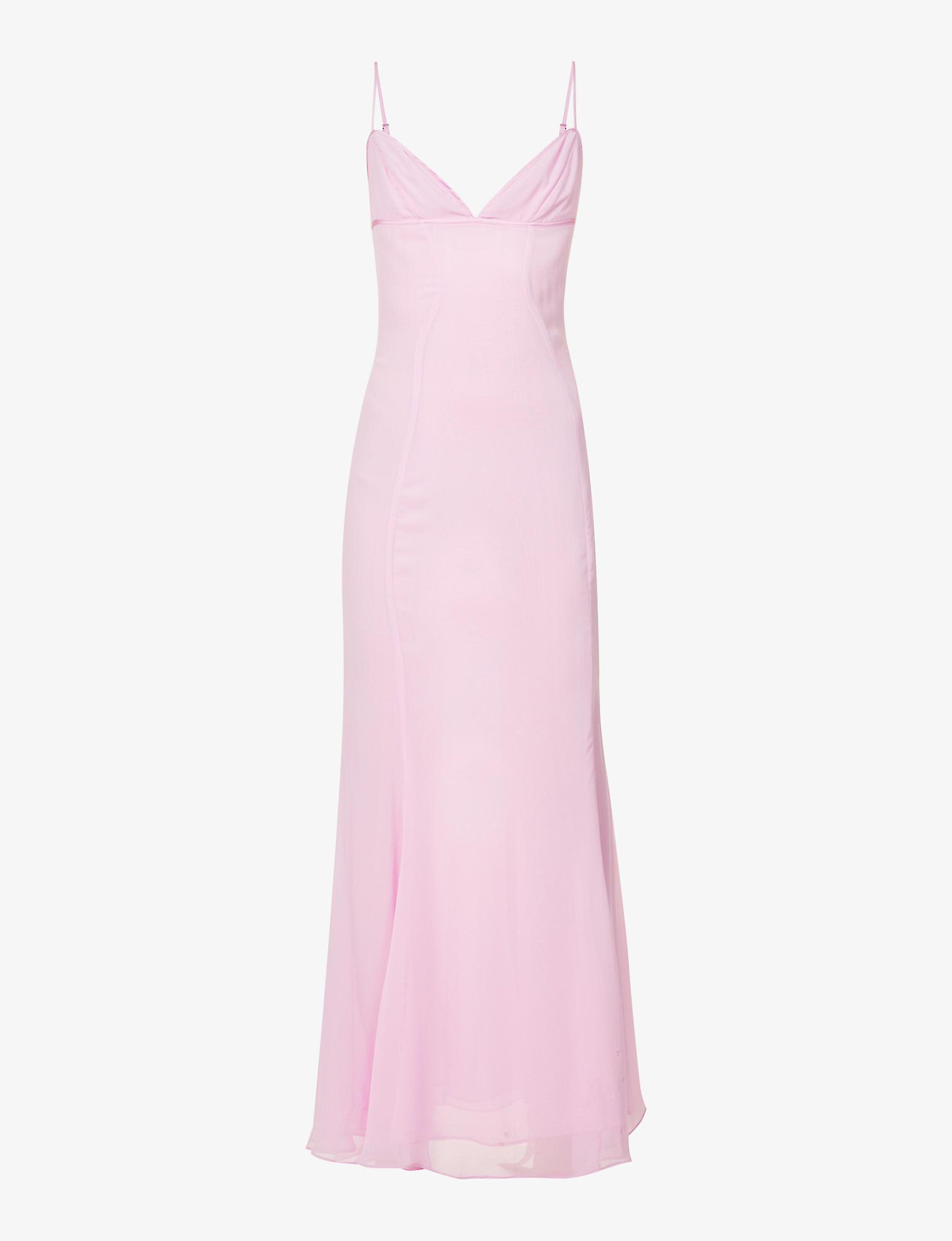 House Of Cb Loren Sweetheartneck Mesh Maxi Dress in Pink Lyst