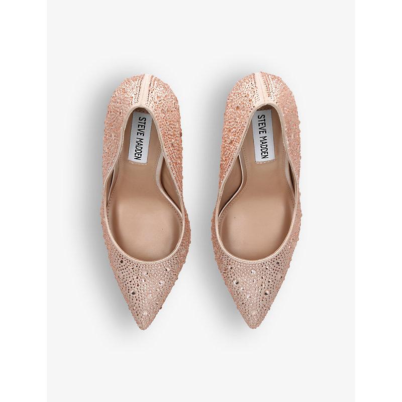 Steve Madden Evelyn Rhinestone Embellished Woven Heeled Court Shoes in White Lyst UK