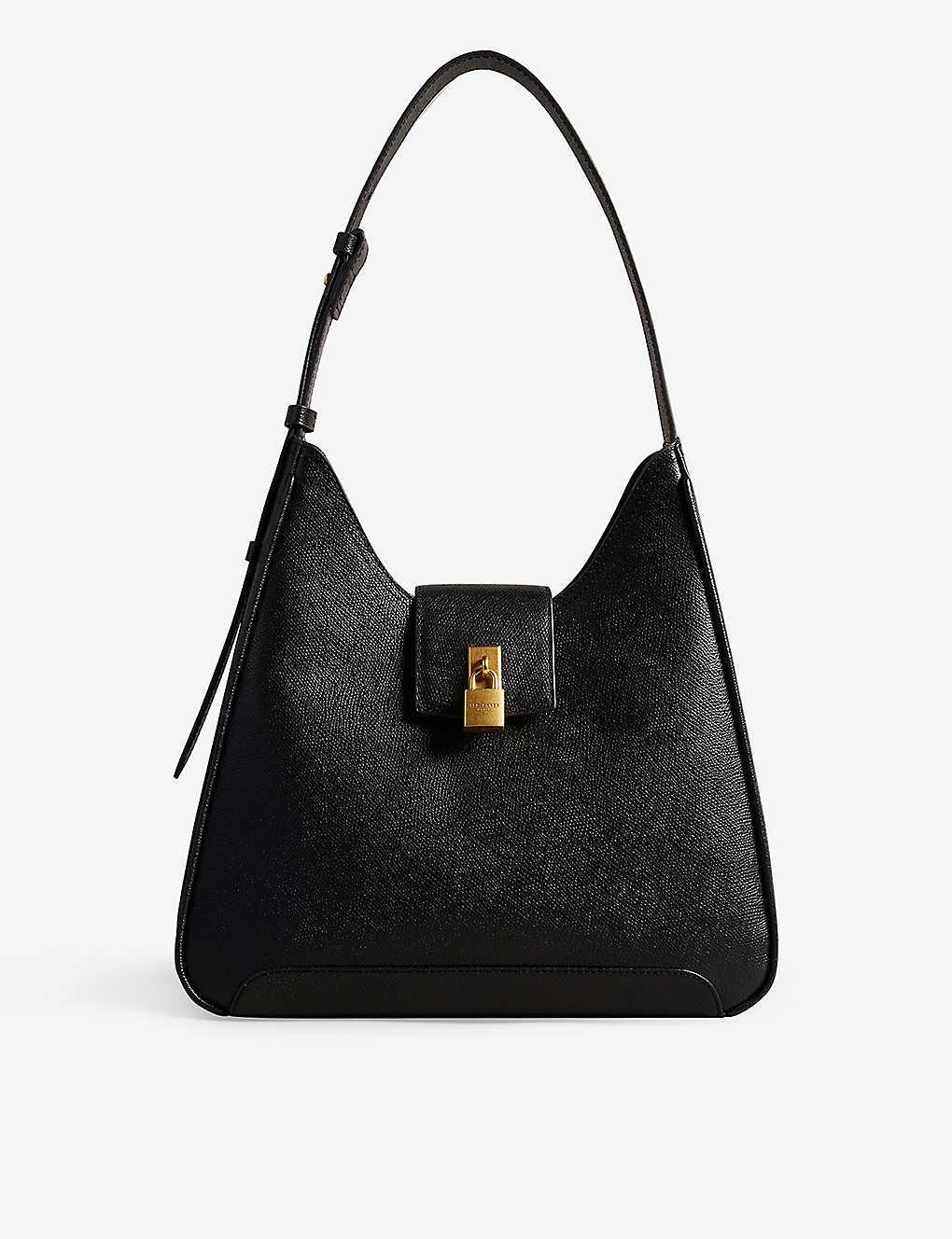 Ted Baker Chelse Padlock embellished Leather Shoulder Bag in Black Lyst UK
