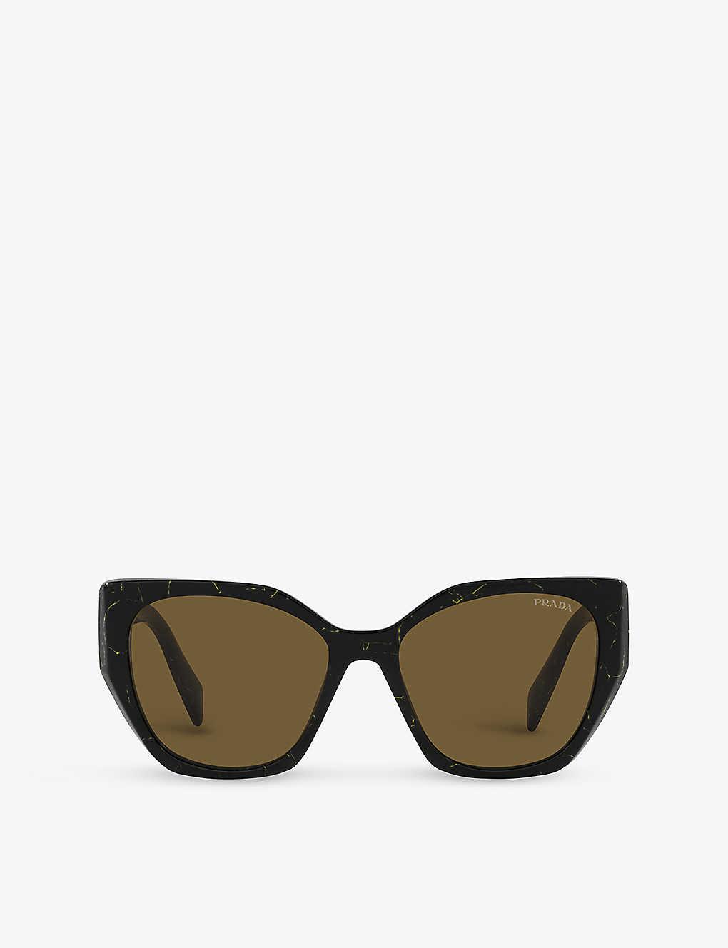 Prada Pr 19zs Cat-eye Frame Acetate Sunglasses in Black | Lyst