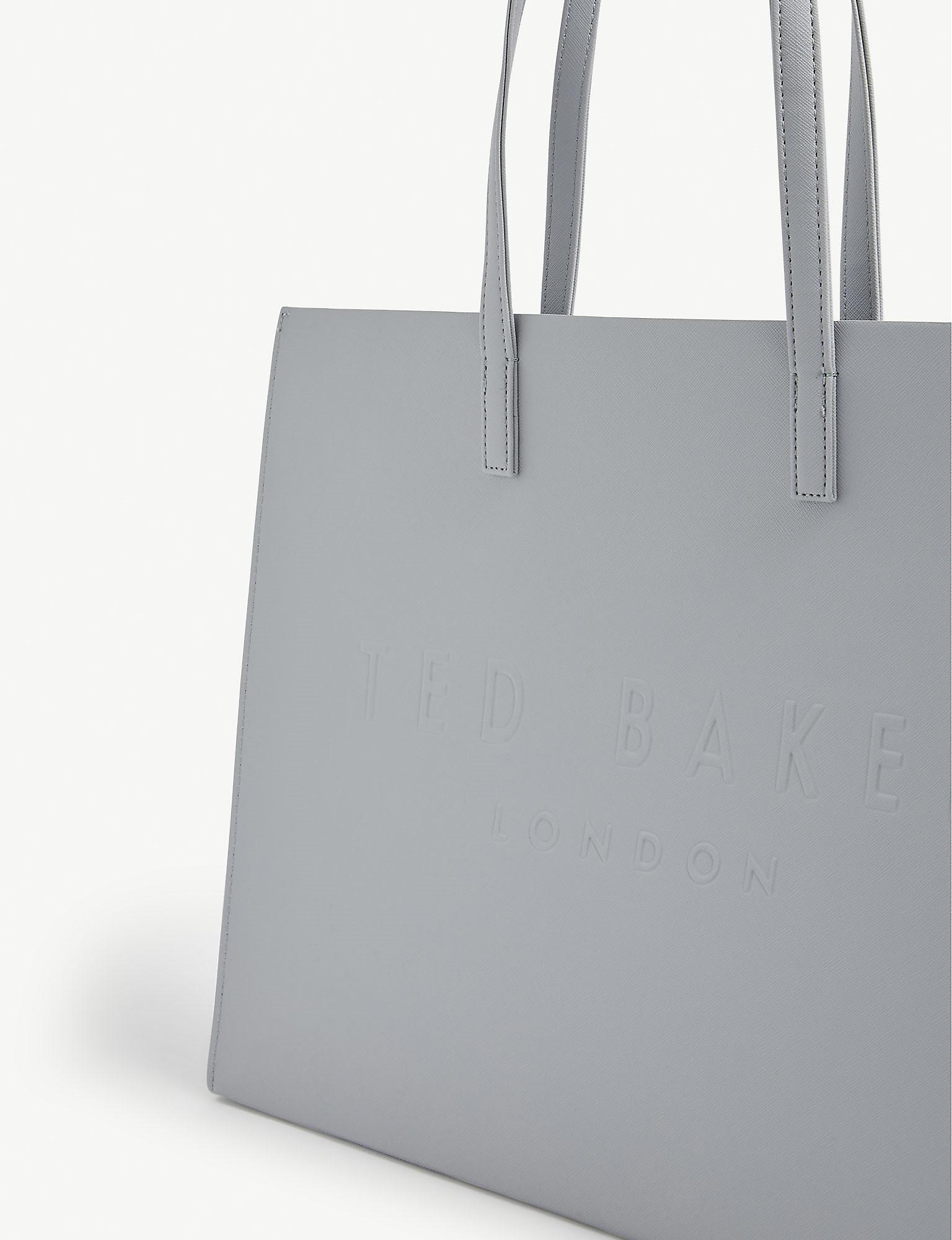 Ted Baker Icon Large Vinyl Tote Bag in Gray | Lyst