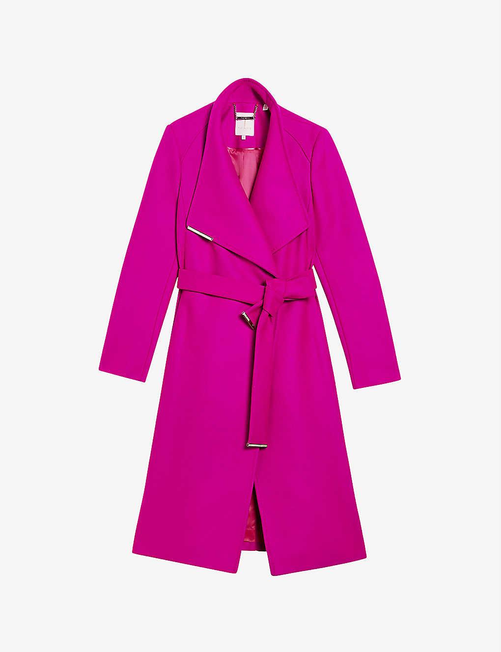 Ted Baker Rose Wrap Wool-blend Coat in Pink | Lyst UK