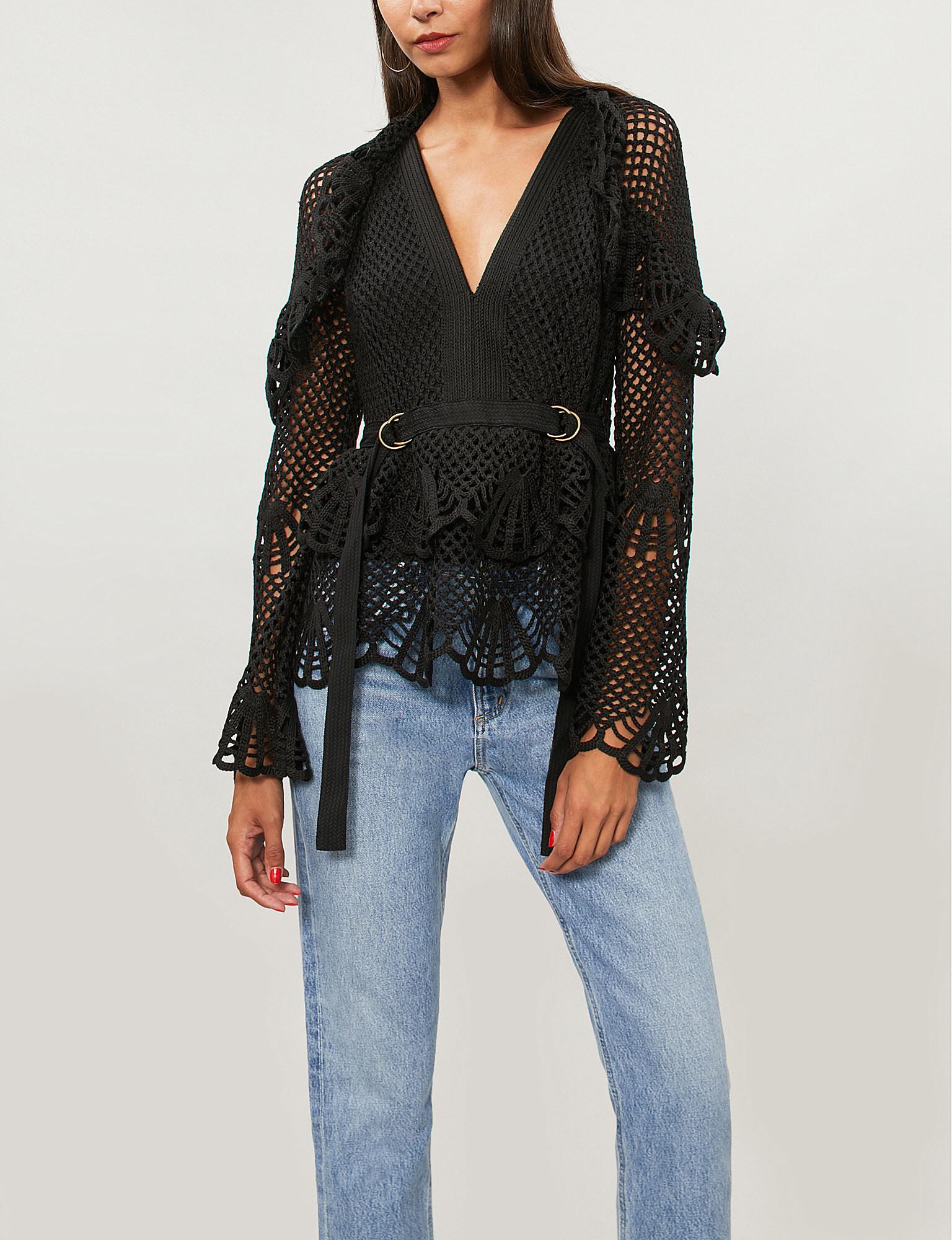 black crochet jumper