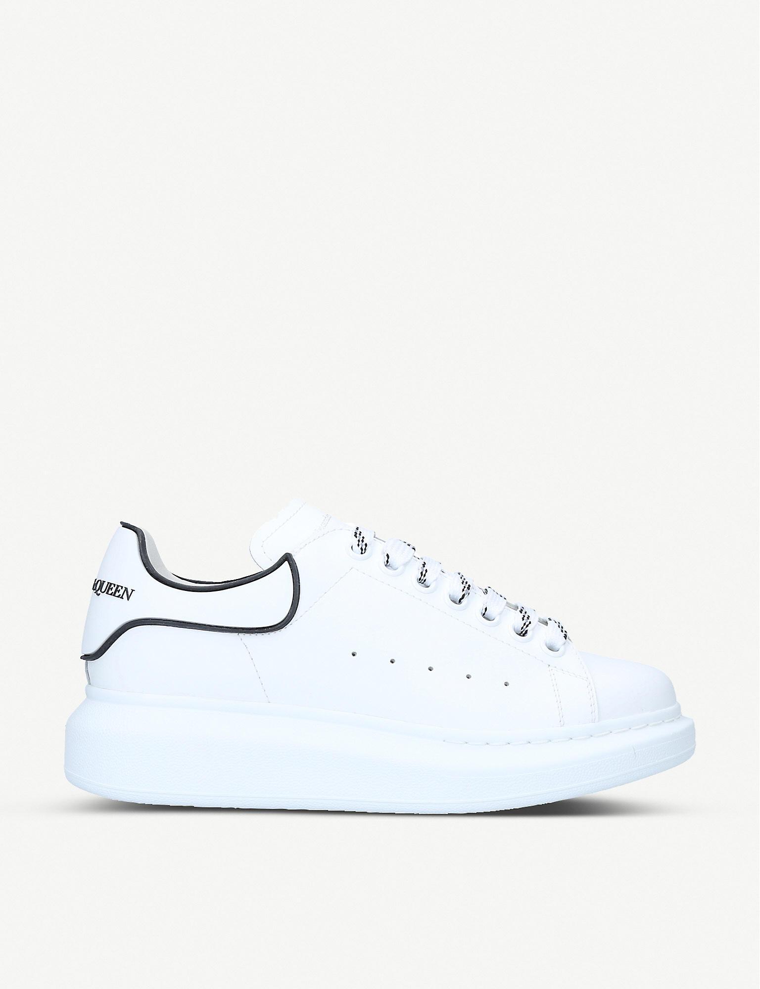 Alexander McQueen White/blk Runway Contrast-trim Leather Platform Trainers  Eur 35 / 2 Uk Women | Lyst