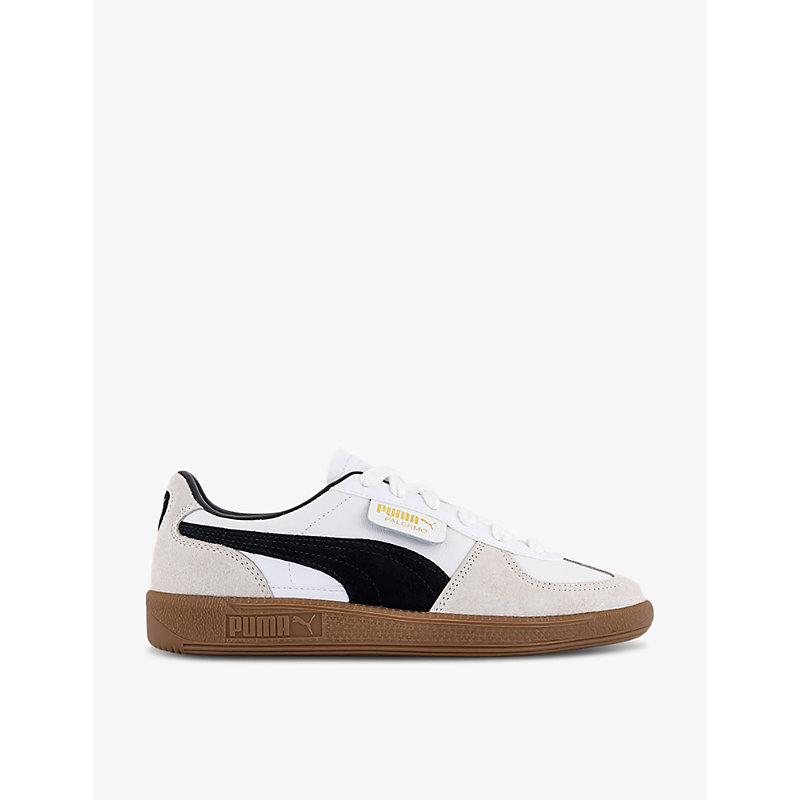 PUMA Palermo Logo-tab Suede Low-top Trainers in White | Lyst