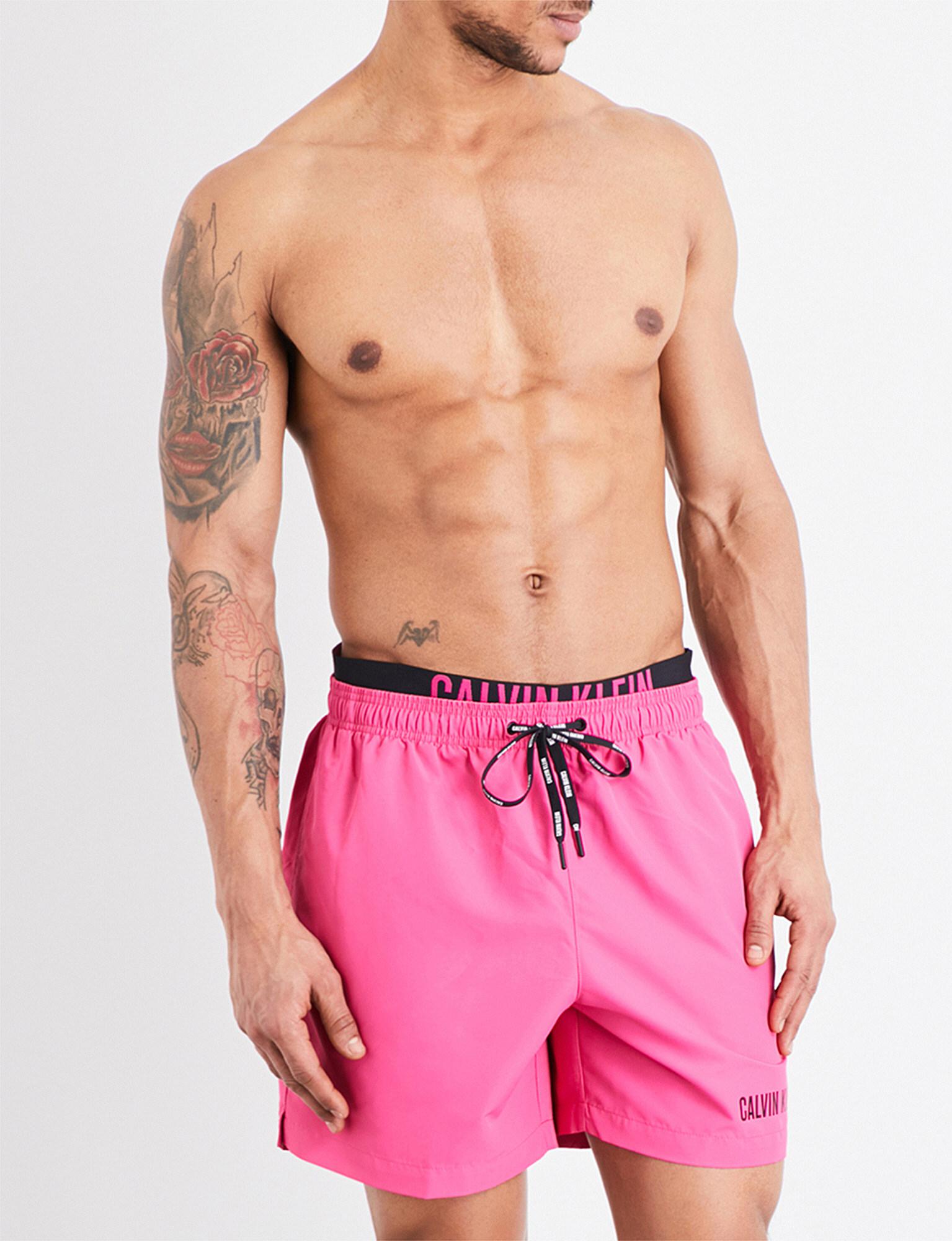 Calvin Klein Intense Power Double Waistband Swim Shorts in Purple for Men |  Lyst