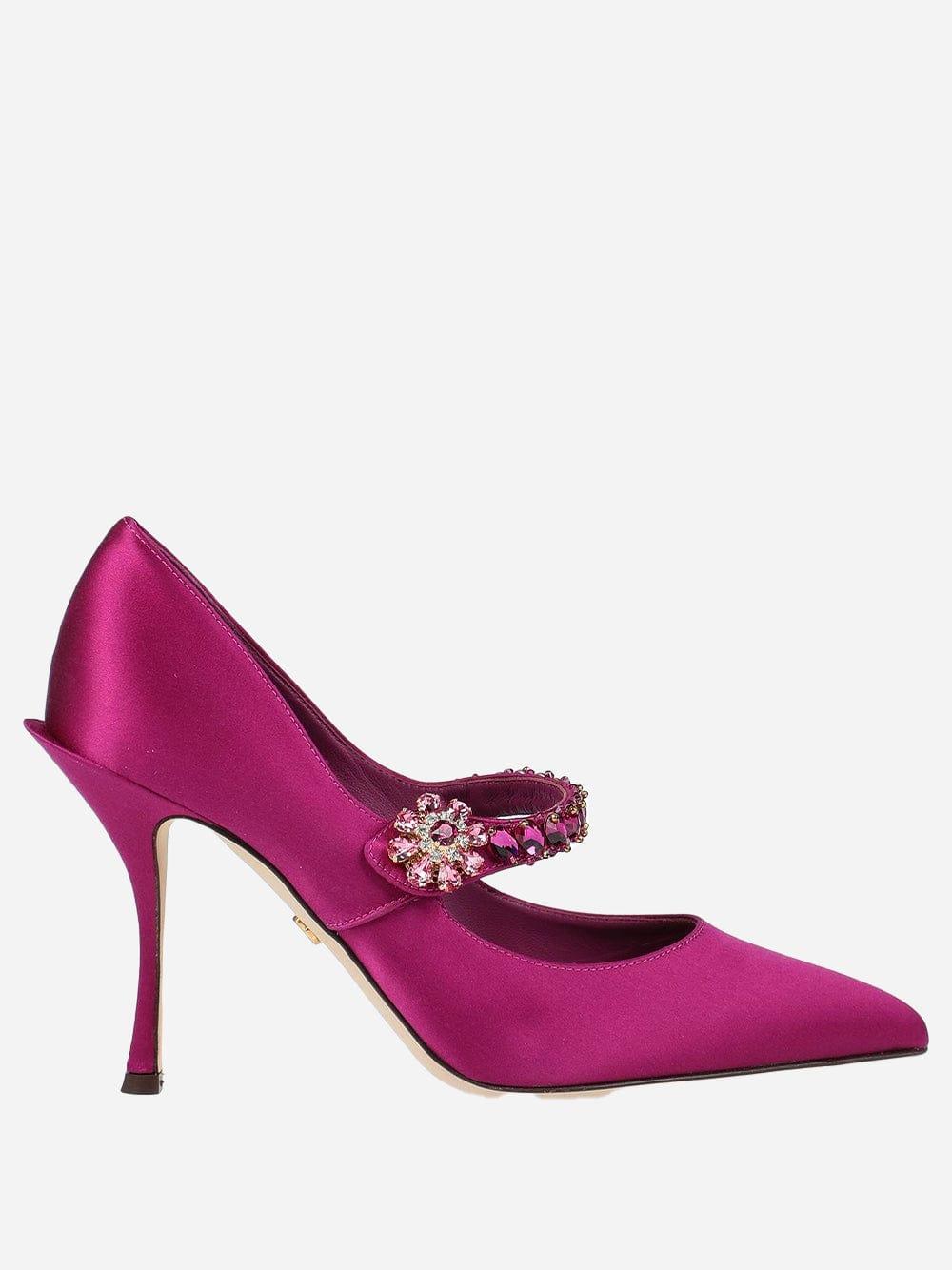 Dolce & Gabbana Mary Jane Crystal Embellished Pumps in Pink | Lyst