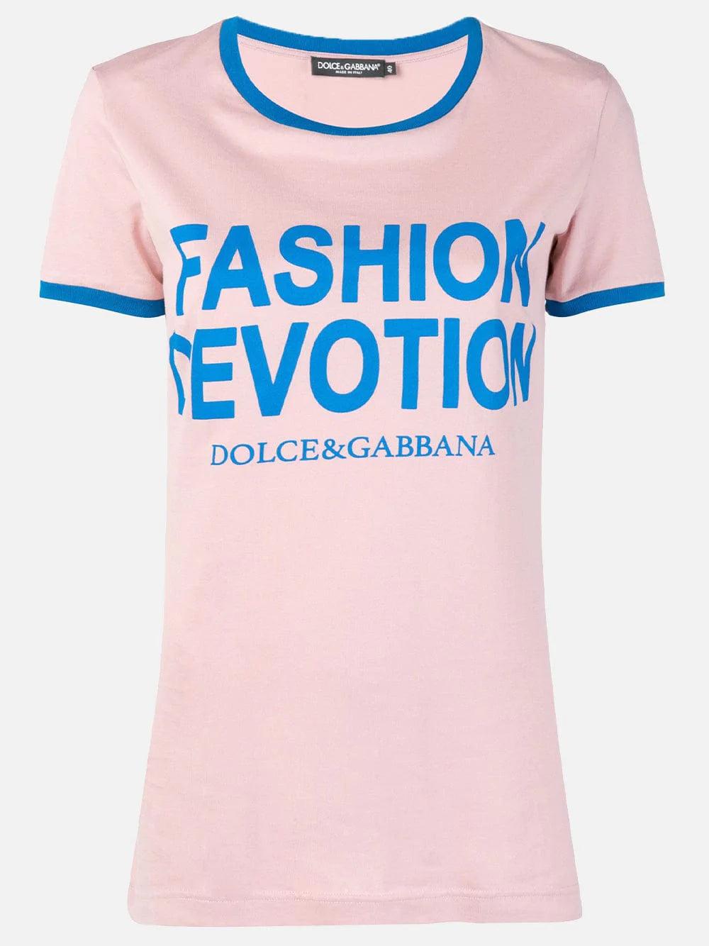 Dolce & Gabbana Fashion Devotion Print T-shirt in Pink | Lyst