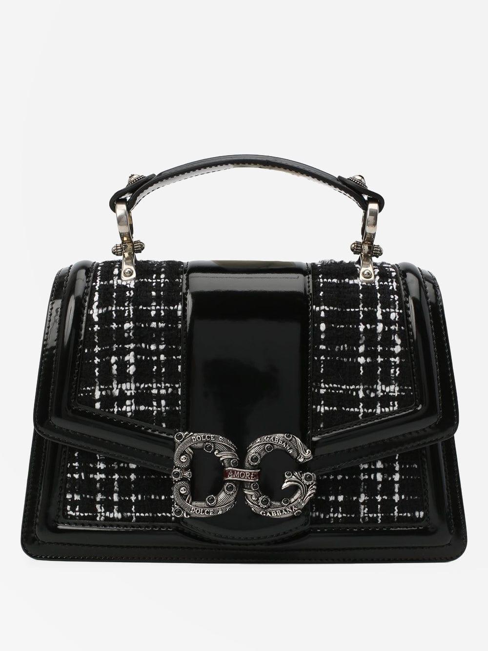 Dolce & Gabbana Dolce & Gabbaana Dg Amore Tweed Shoulder Bag in Black Lyst