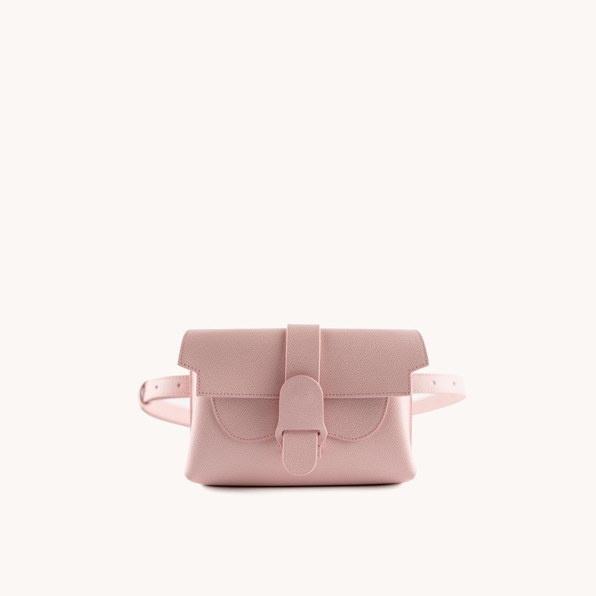 Senreve Leather Crossbody Bag Pink Pebbled Blush