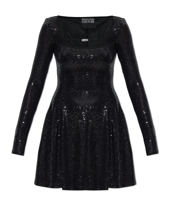 ワンピース VERSACE JEANS COUTURE Woman Dress Black 76HAOE05CJXXE 899 Versace Jeans Couture Outlet: Dress woman - Black | Versace