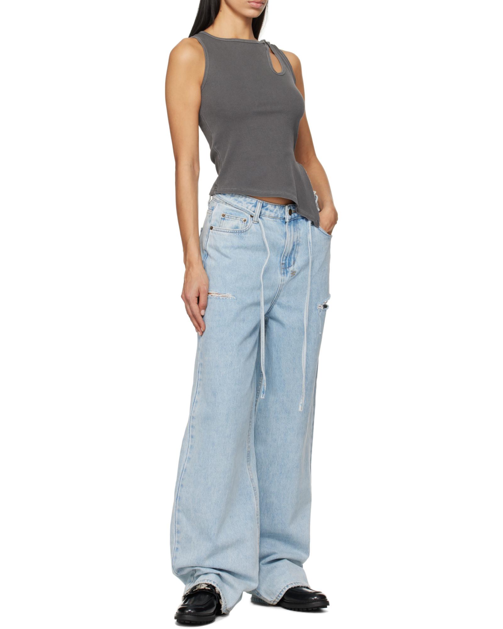 【関税込み】Ksubi ブルー Baggy Rollin Kut Out ジーンズ Rollin Cut Out Baggy Jeans | Ksubi ++