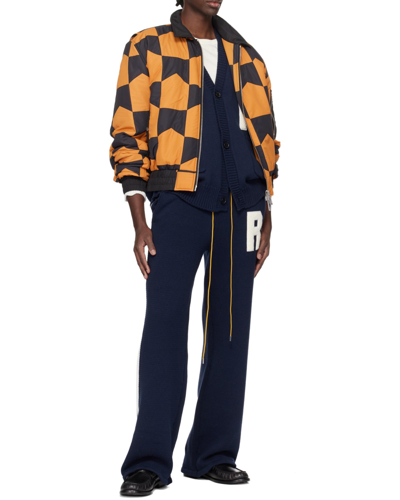 【関税込み】Rhude ネイビー Lightning カーディガン Rhude lightning knit cardigan only 1 wore time in excellent