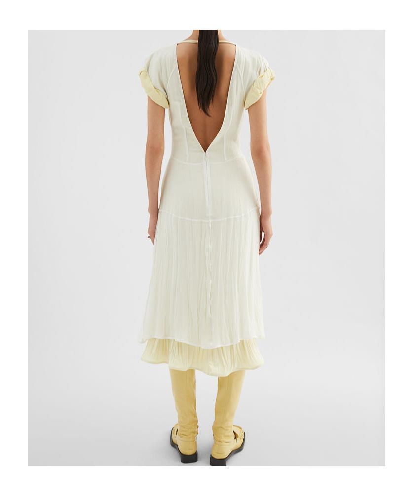 Jil Sander | Ruffle Detail Flare Cotton Long ドレス JIL SANDER Ribbed cotton maxi dress | NET-A-PORTER