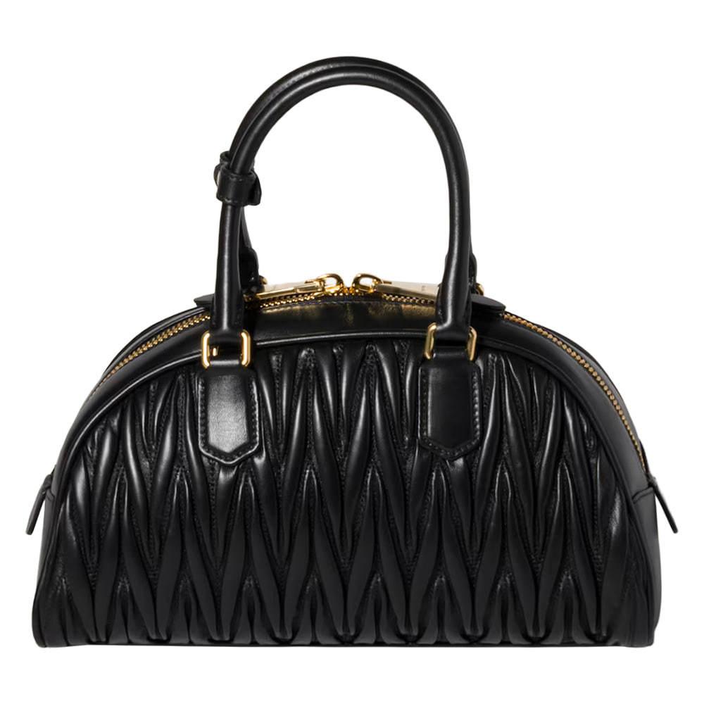 Miu Miu Zippered Shoulder Bag in Black | Lyst UK