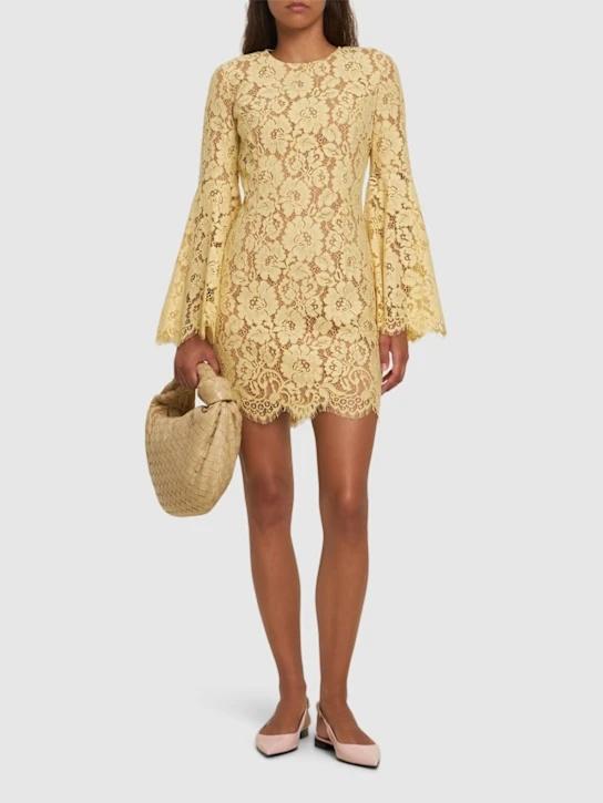 chinese dress ladies Michael Kors Collection Women's Lace Short-Sleeve Minidress - Optic White Floral Lace