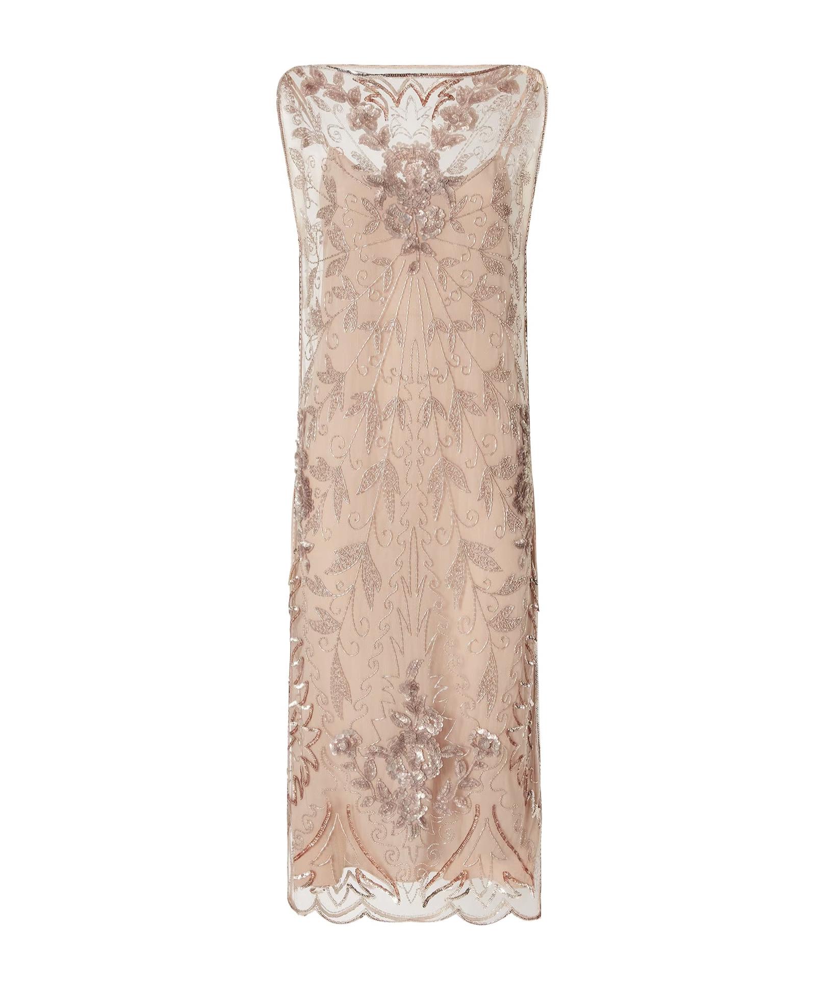 Fendi Dress Embroidered Tulle Dress in Natural | Lyst