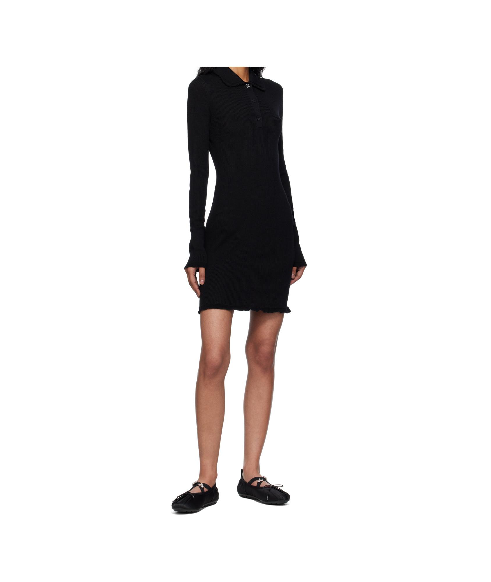 【関税込み】Cecilie Bahnsen ブラック Botka ミニワンピース CECILIE BAHNSEN 黒ワンピース ラップドレス
