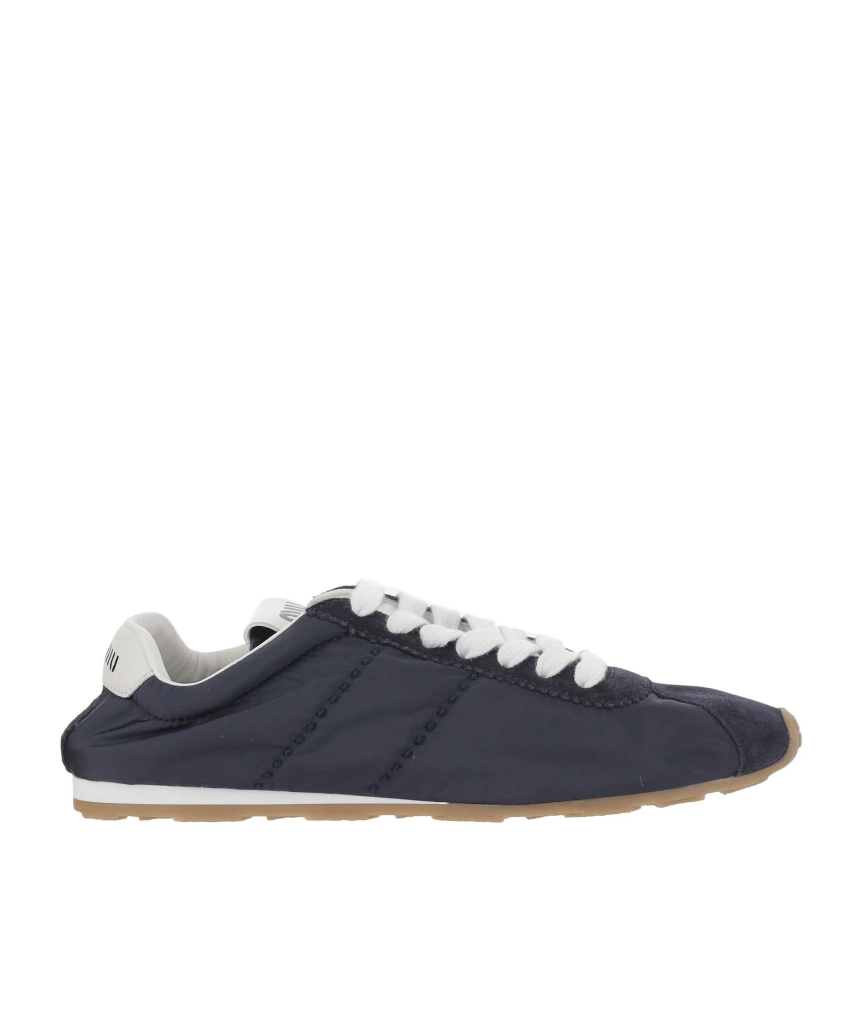 スニーカー MIUMIU NAVY BLUE SUEDE PLUME SNEAKERS Navy Plume Suede Sneakers | Miu Miu