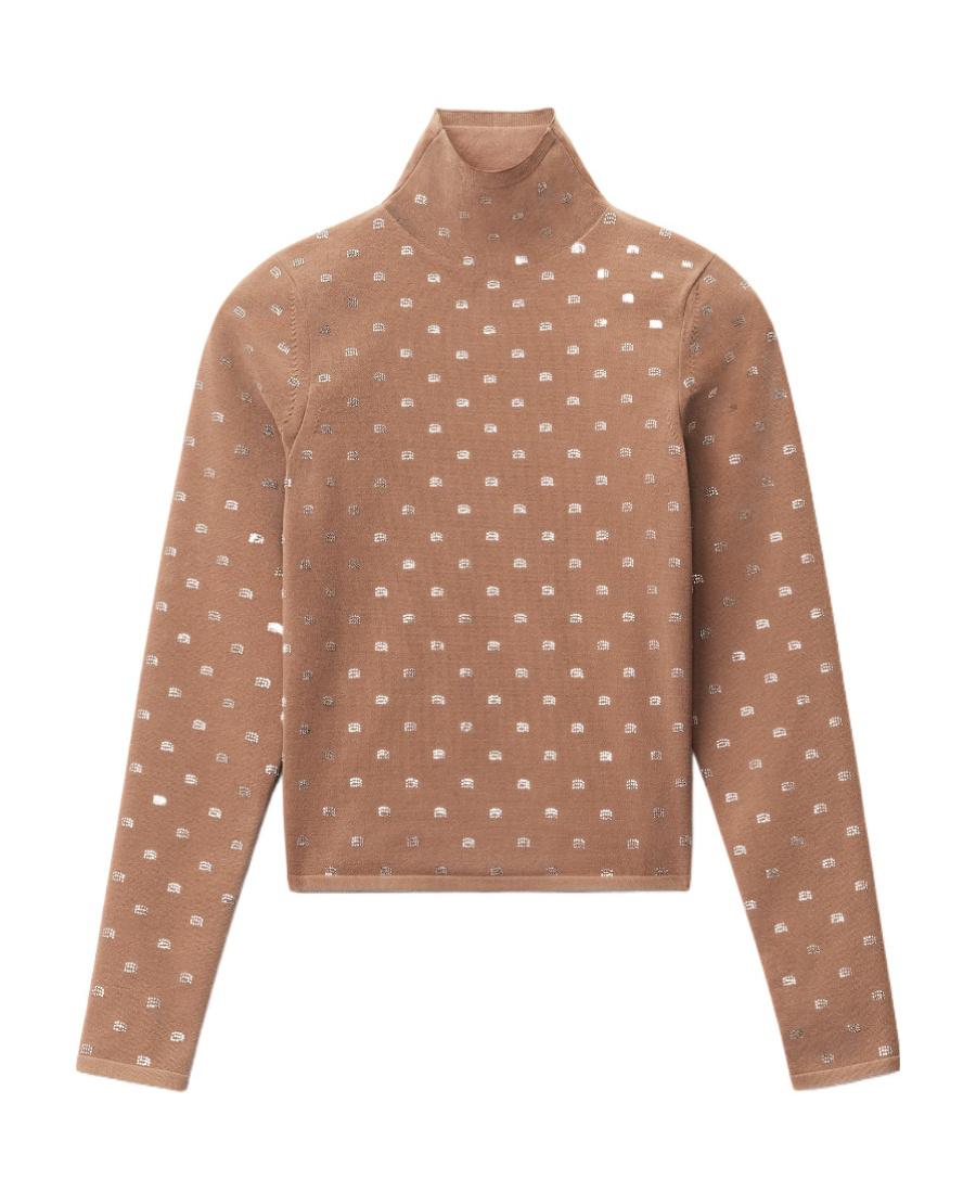 ♦Alexander Wang♦クリスタルタートルネックトップス ALEXANDER WANG ストレッチジャージー クロップド