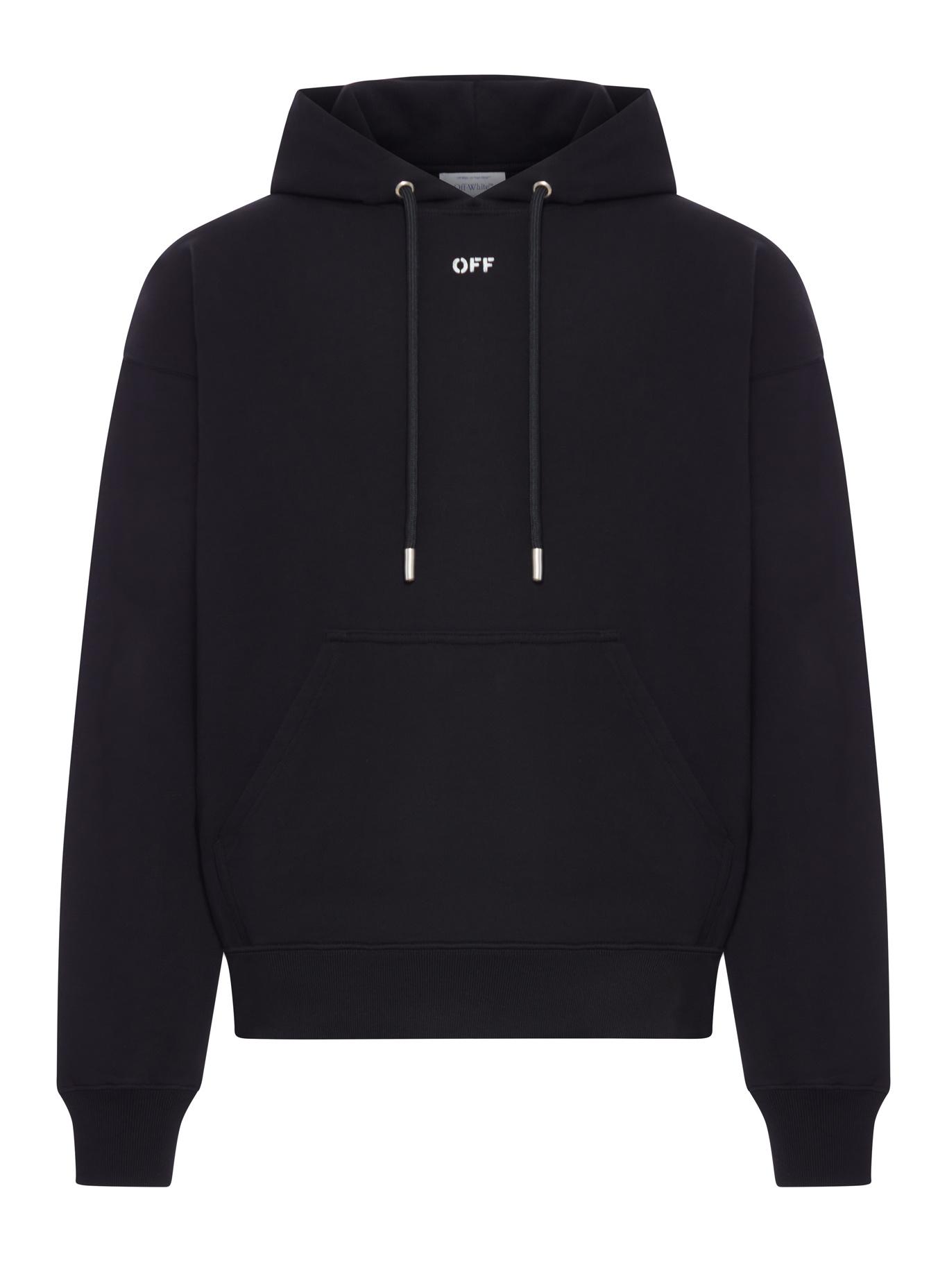 パーカー・フーディ OFF WHITE Men Hoodies OMEV014S24FLE0011001 Black Off-White logo-patch Hoodie | Black | FARFETCH