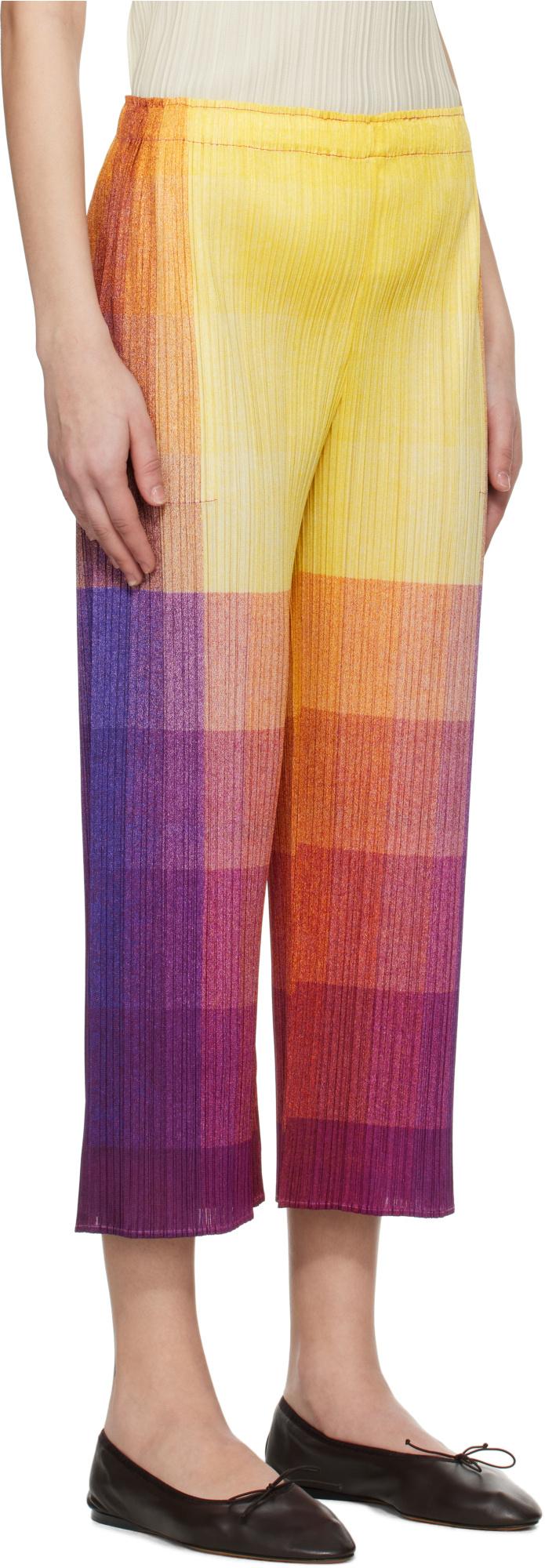 Pleats Please Issey Miyake Photon Trousers in Yellow | Lyst