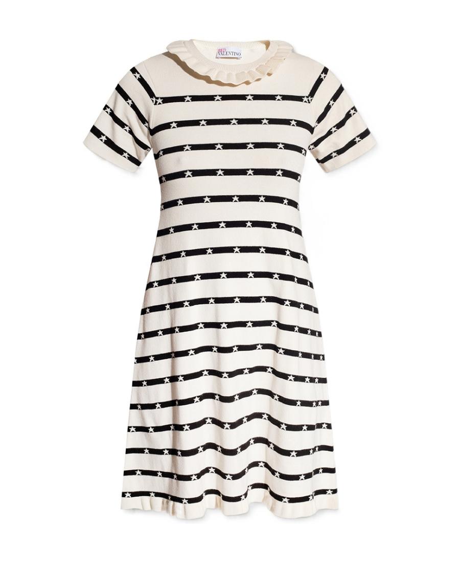 white christmas dresses RED VALENTINO RIBBED COTTON MINI DRESS SMALL main image 1