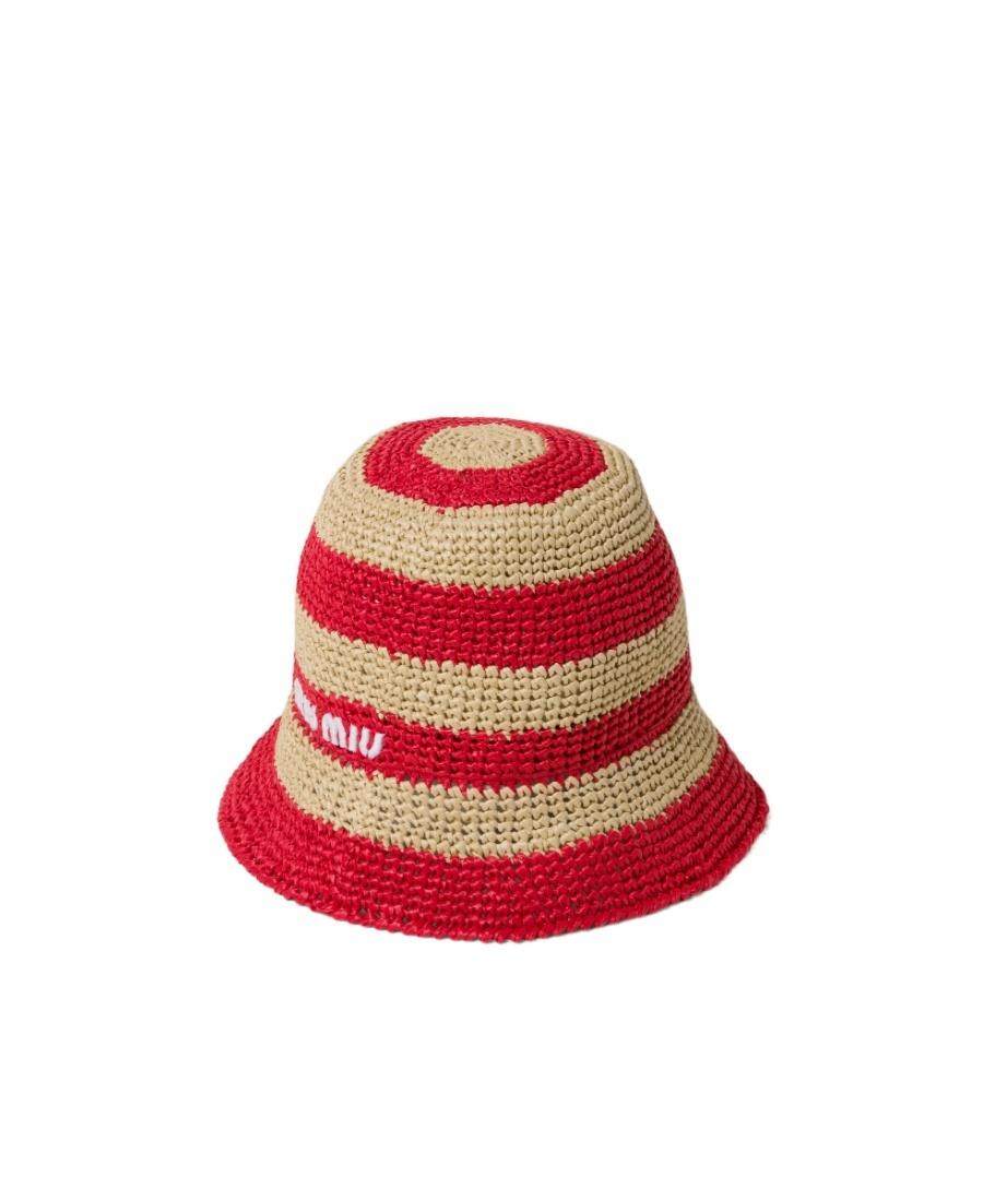 Miu Miu Viscose Raffia Hat in Red | Lyst display picture 2