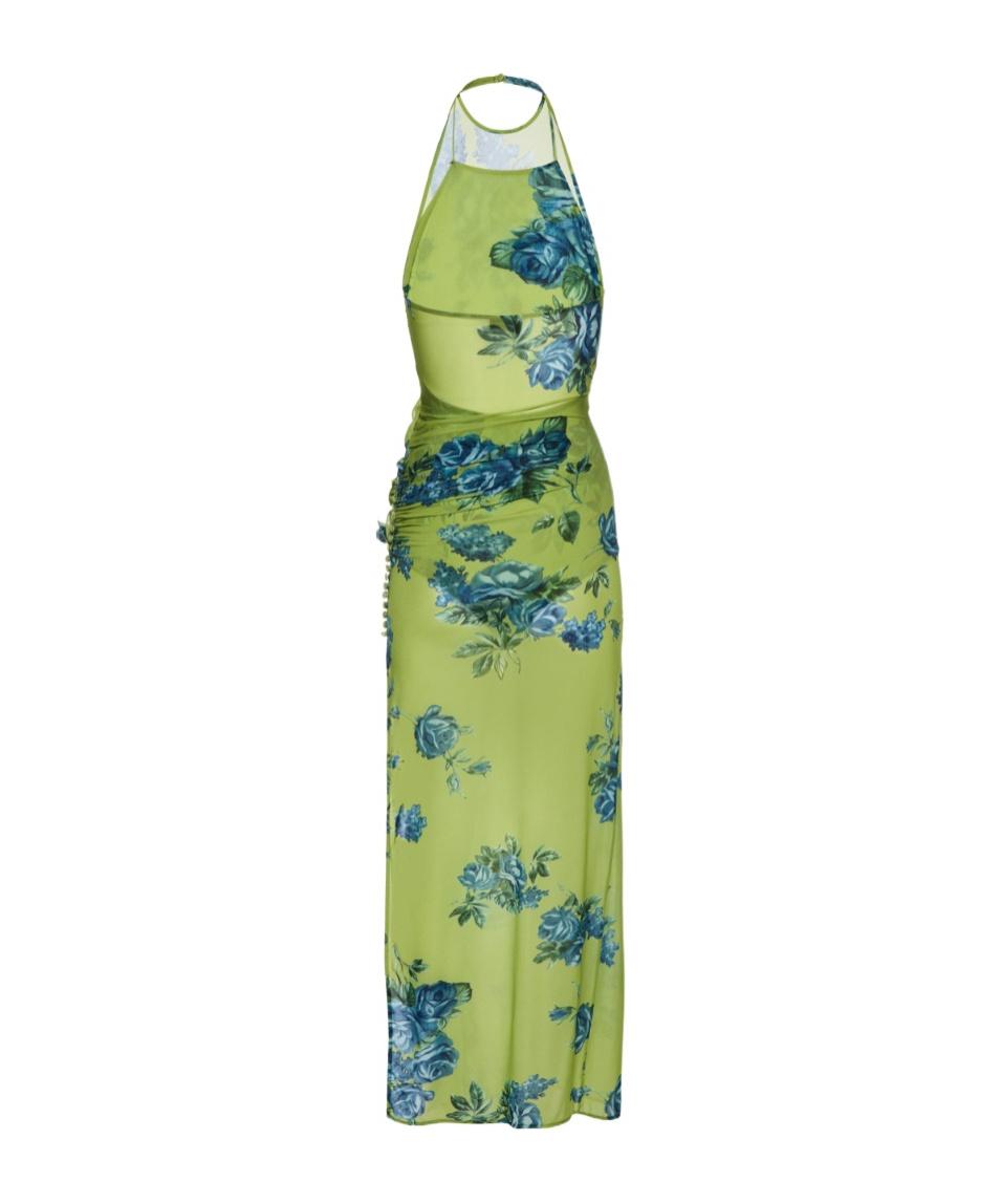 Magda Butrym Floral-Print Side-Slit Midi Dress in Green | Lyst Magda Butrym Floral-Print Side-Slit Midi Dress in Green | Lyst