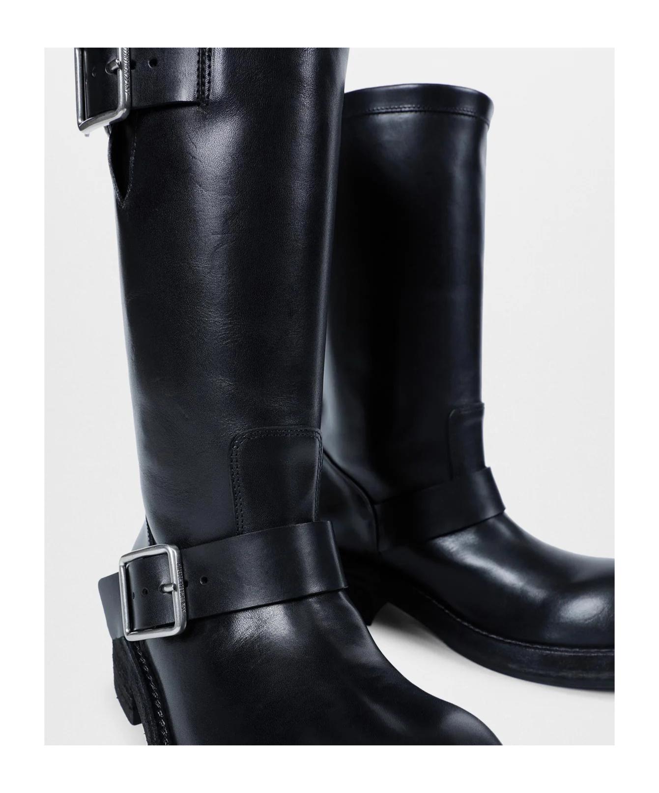 Ann Demeulemeester Sarith Engineer Buckle-Detail Leather Biker
