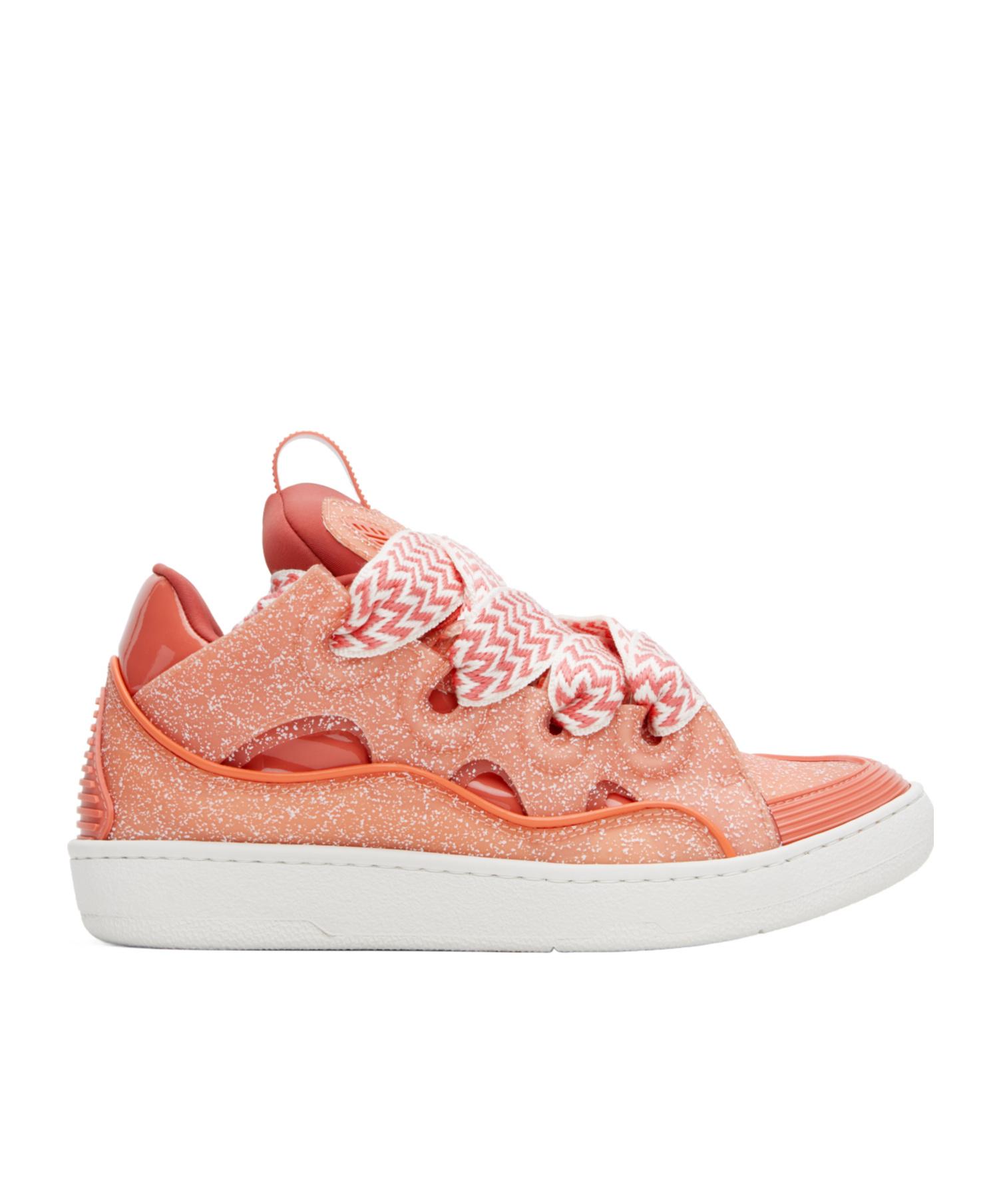 Lanvin Speckled Curb Sneakers in Pink for Men | Lyst