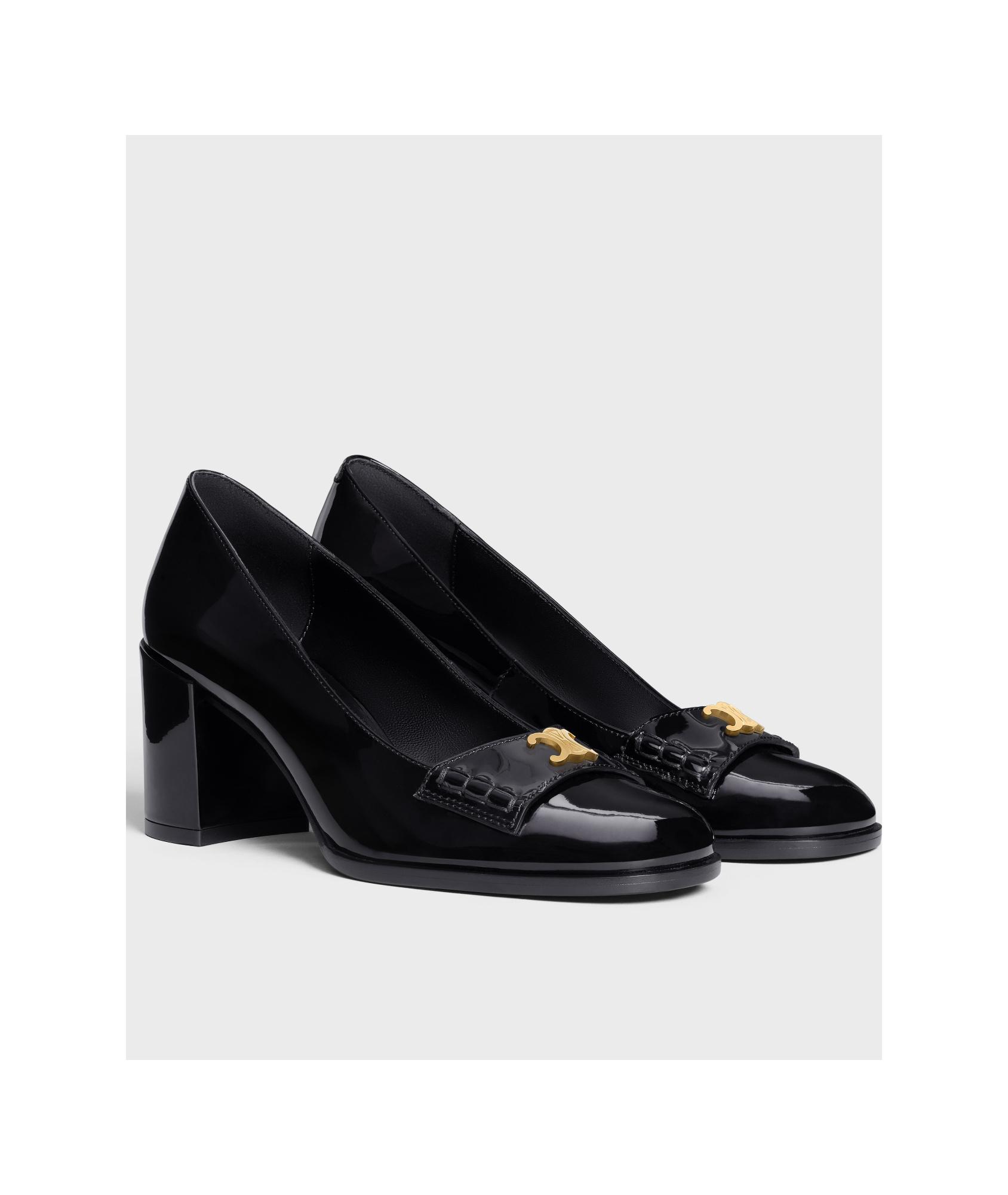 パンプス CELINE 24FW Black Lily Triope Pumps 360314582C 38NO CELINE LILY PERFORATED TRIOMPHE BABIES IN PATENT CALFSKIN
