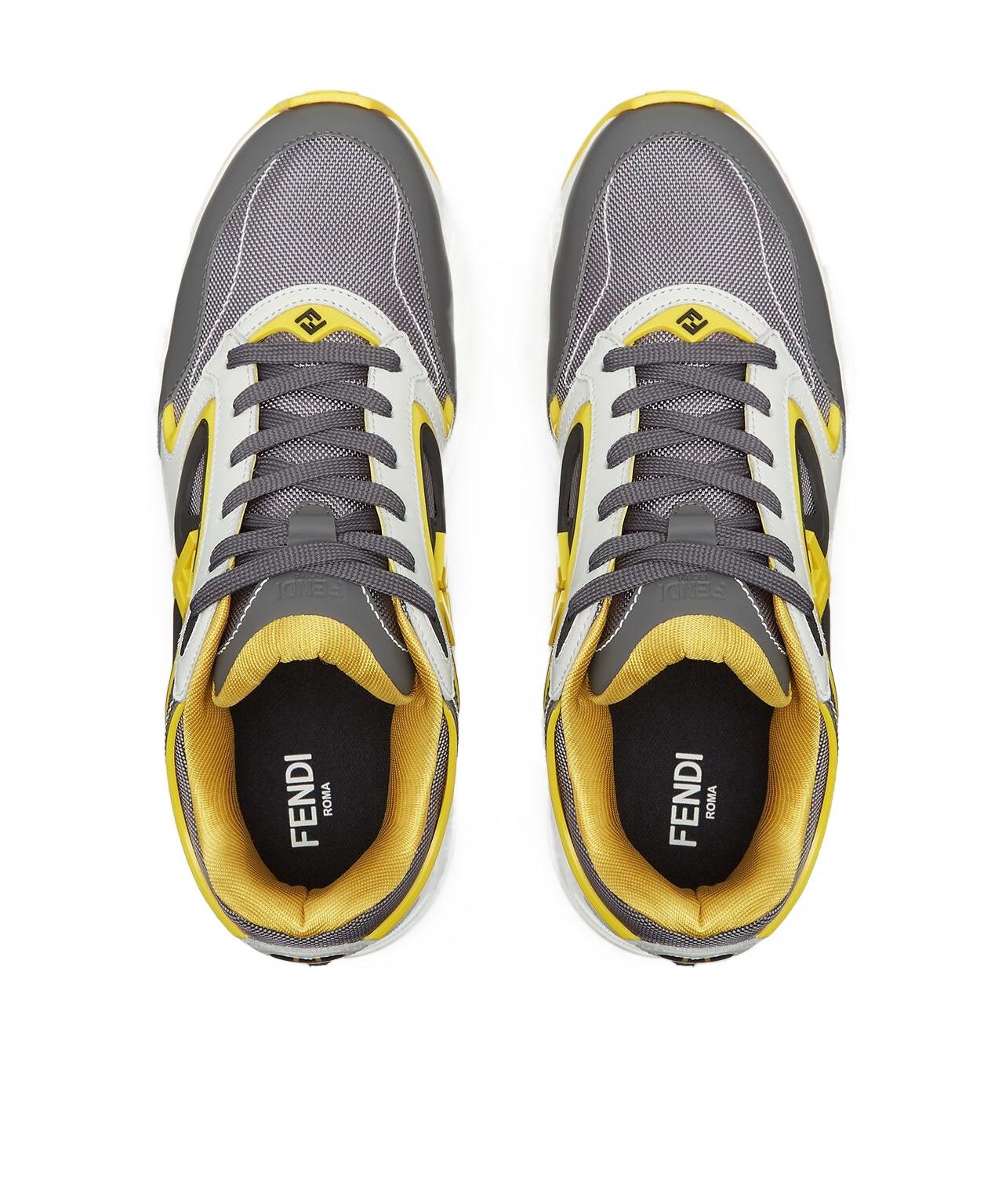 Fendi Mesh And Leather Low-Tops in Green for Men | Lyst