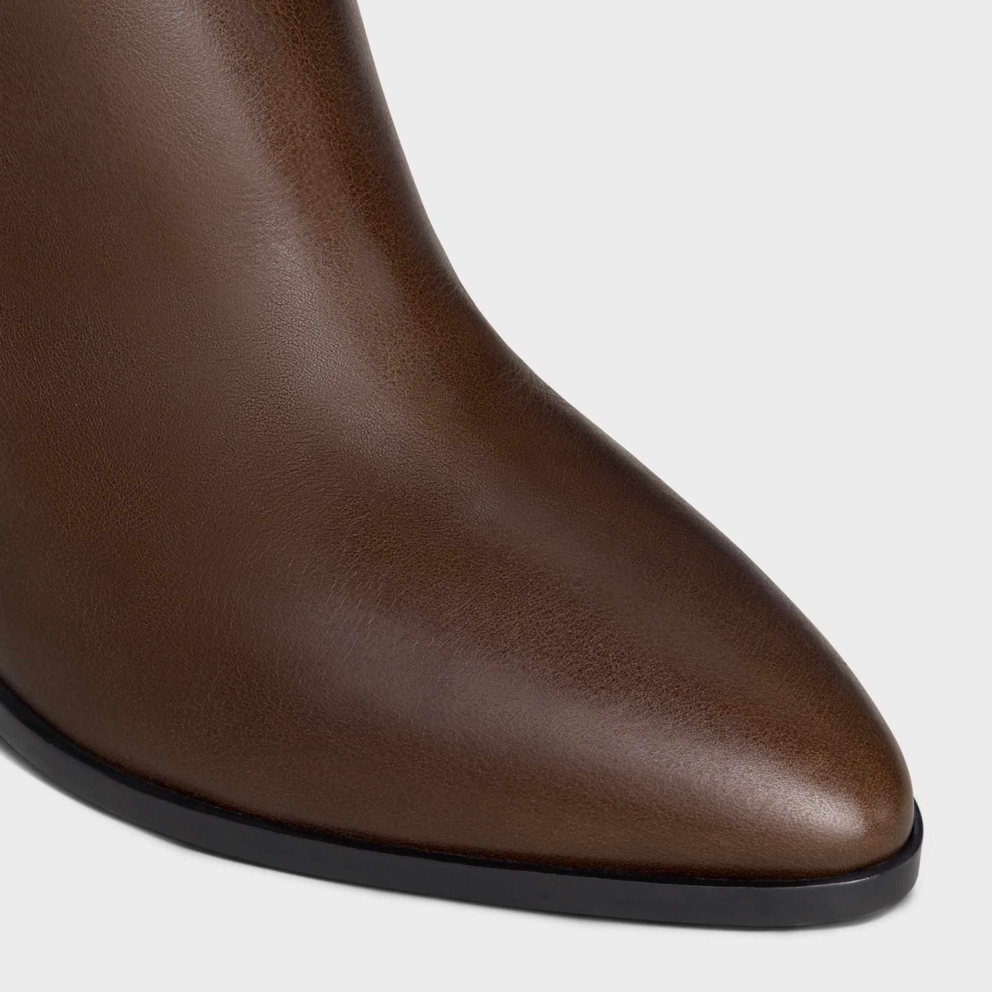 Celine Riding Boot With Triomphe Wiltern in Brown | Lyst