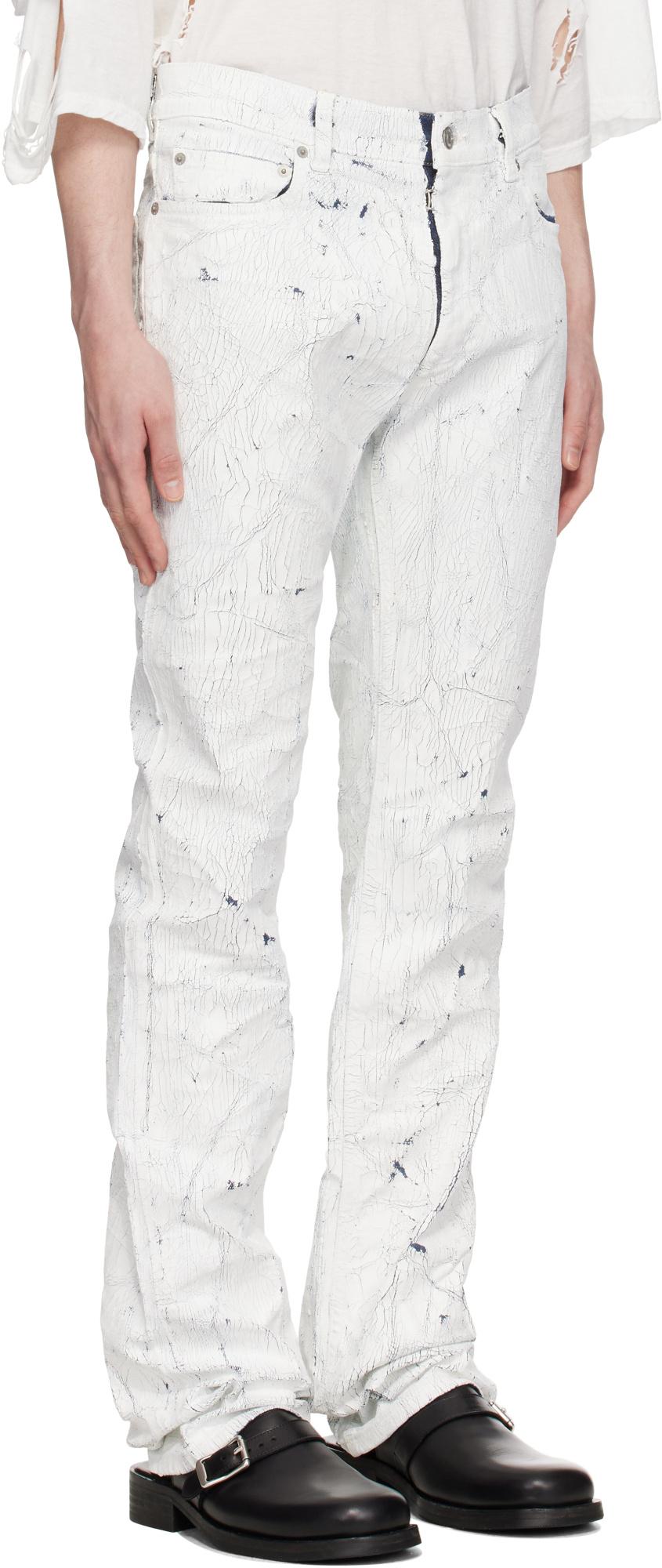 MM6 by Maison Martin Margiela Cracked-Effect Straight-Leg