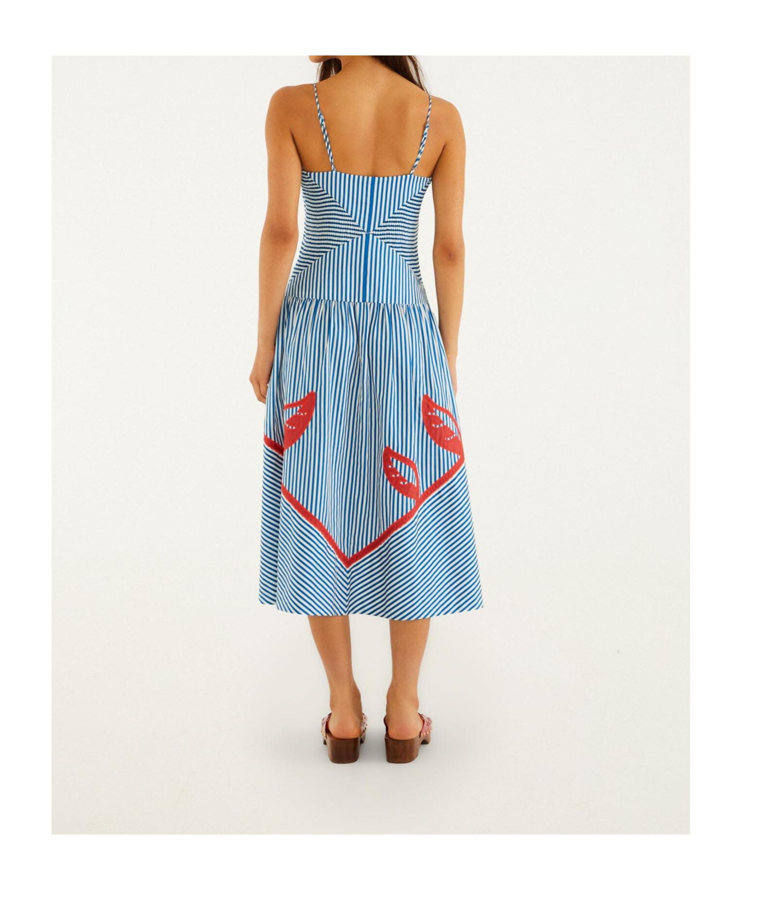tadashi shoji embroidered illusion dress Farm Rio Red Sleeveless Midi Dress