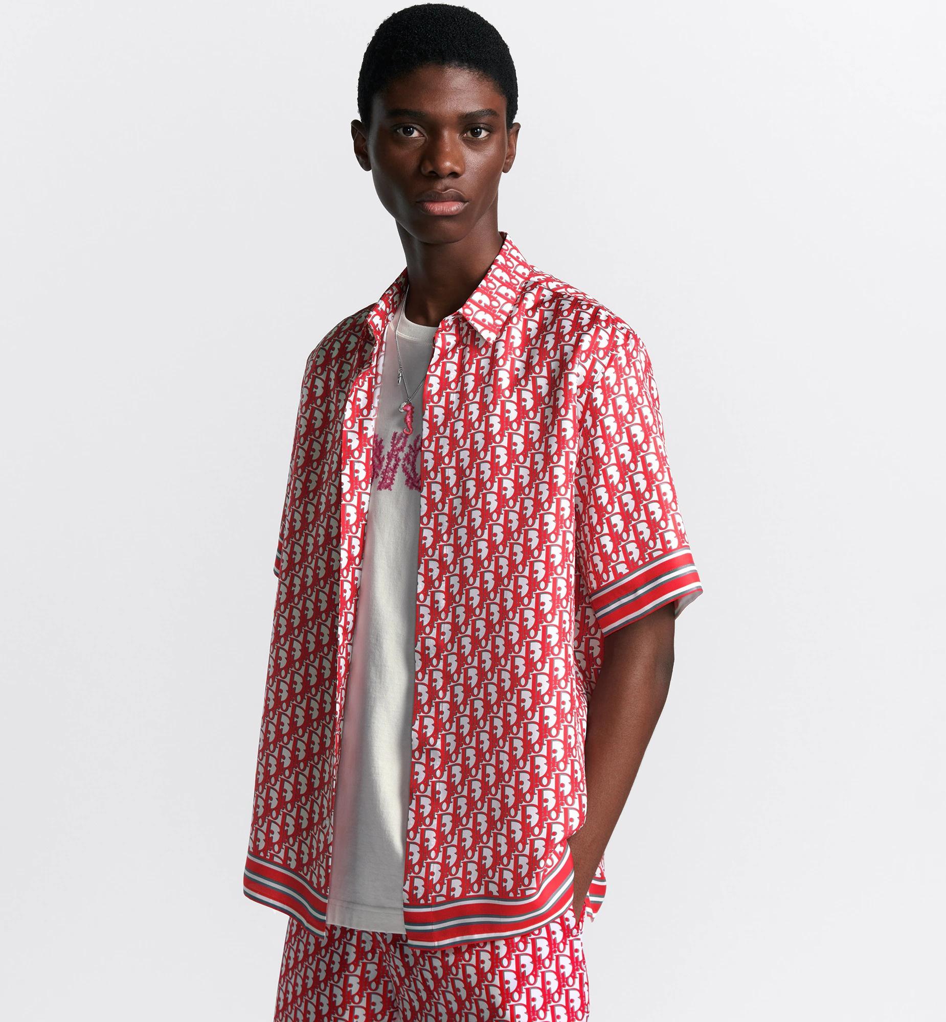 Dior Oblique Short-Sleeved Shirt in Red for Men | Lyst