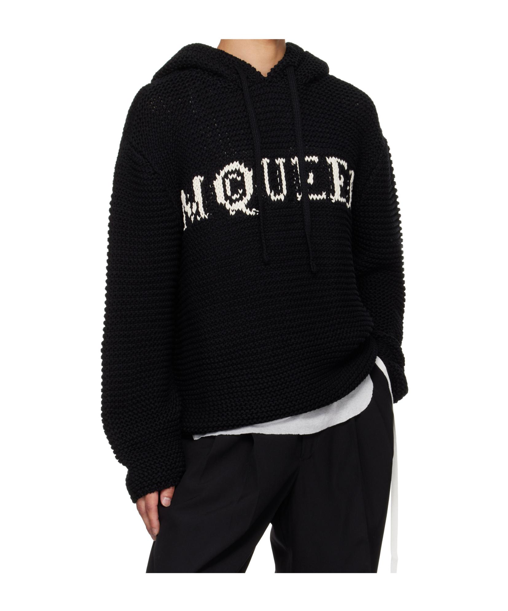 パーカー・フーディ Alexander Mcqueen Relaxed-Fit Black Cotton Hoodie Alexander McQueen logo-print Drawstring Hoodie | Black