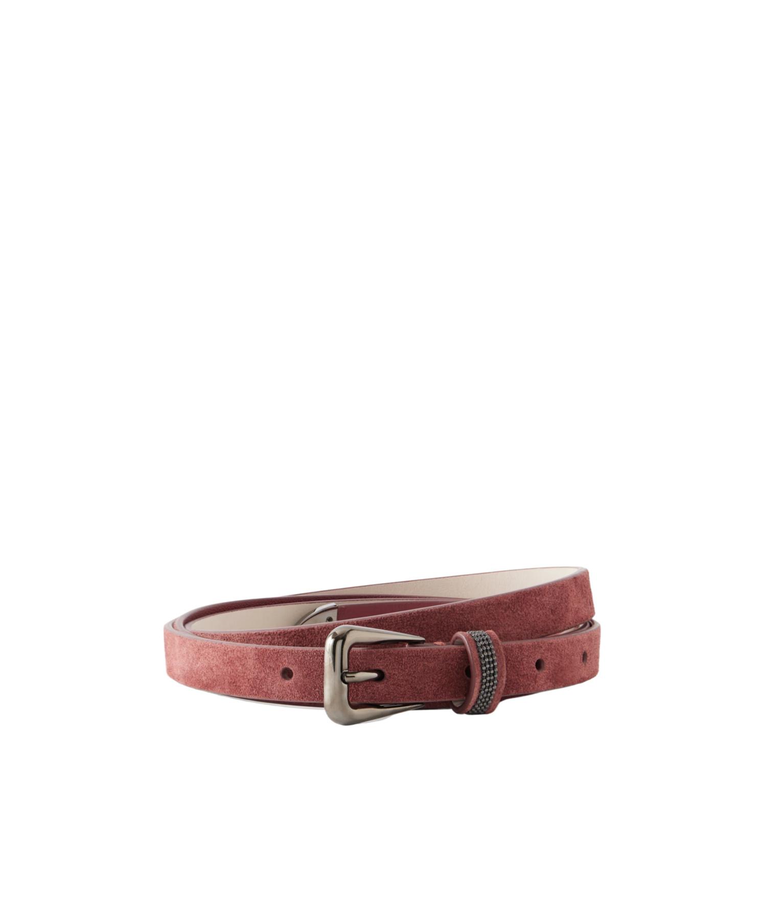 John Galliano Pink Leather Letter Logo Round Buckle Waist Women\'s Belt Galliano Metallic Buckle Belt main image 2