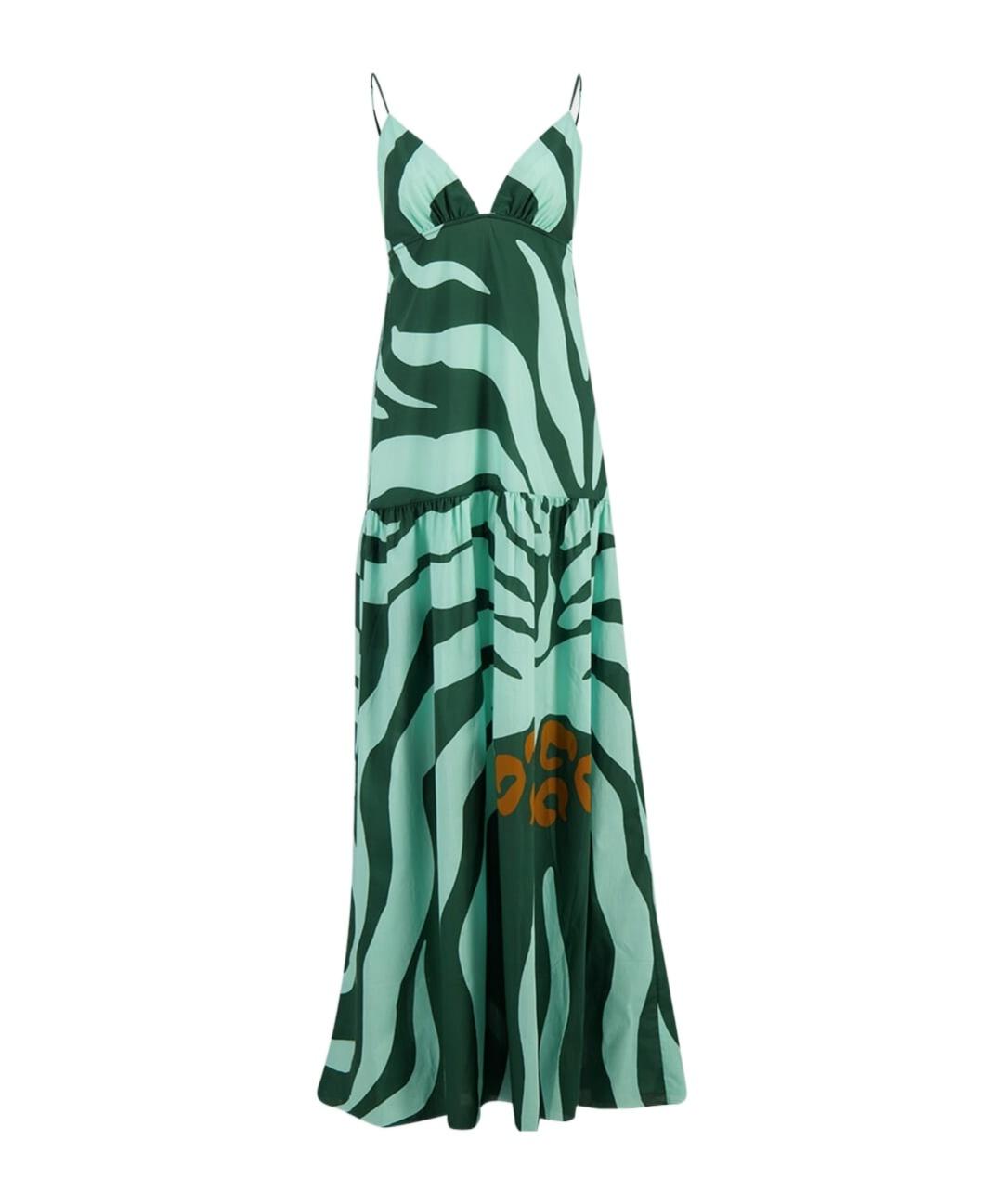Johanna Ortiz Zebra-Print Tiered Maxi Dress in Green | Lyst