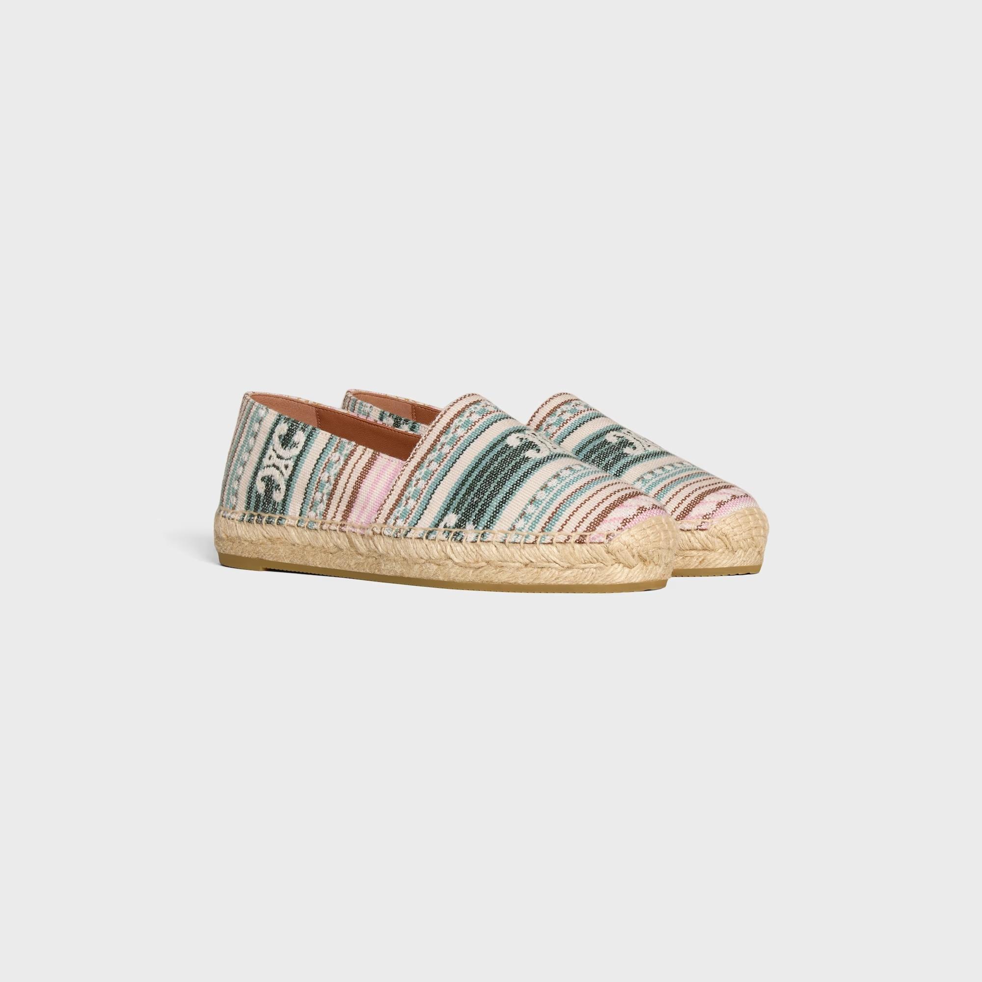 *CELINE*キャンバス カーフスキン Les espadrilles Celine Women's Les espadrilles Celine lace-up in canvas and