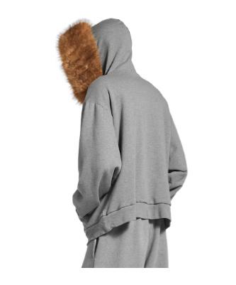 Balenciaga Luxury Script Oversized Zip-Up Hoodie in Gray for Men