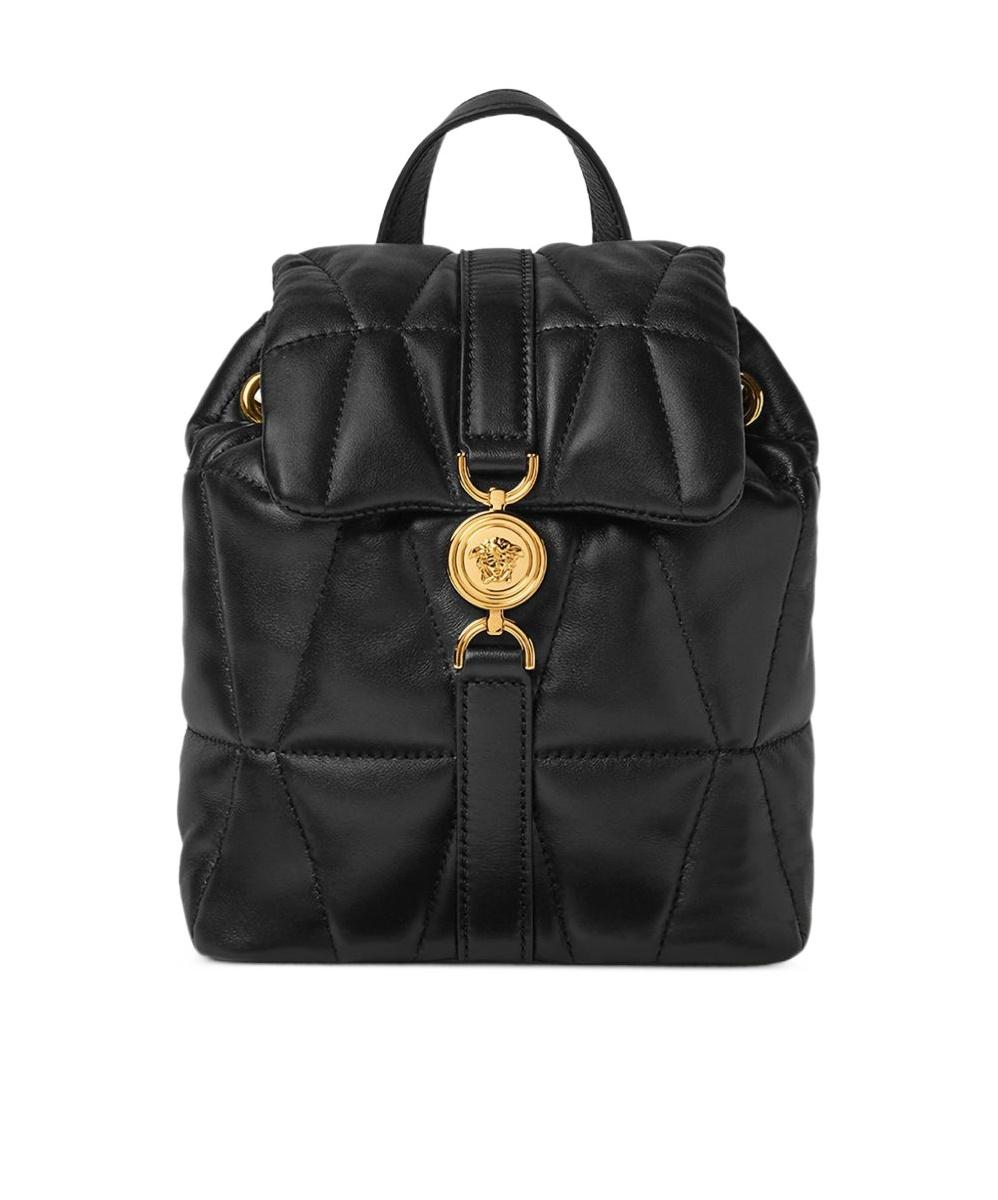 black versace mini backpack Nylon & Black Goatskin Gold Studded Palazzo Medusa | myGemma this bag is adorned with the brands signature Medusa hardware Versace Backpacks for Women |