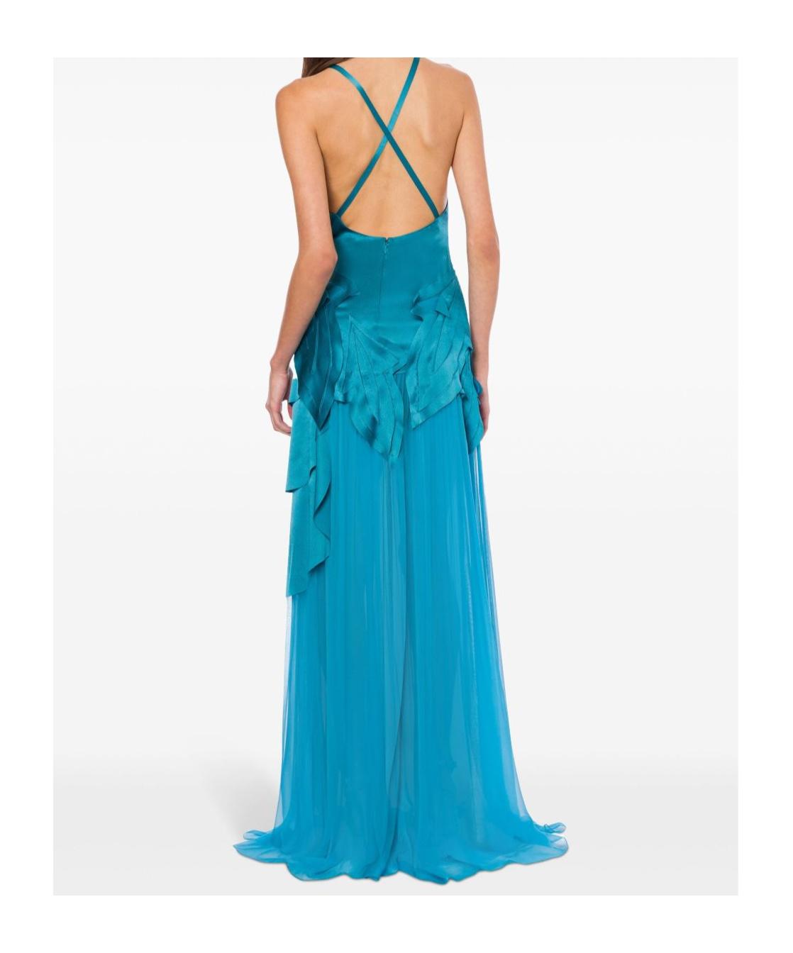 ワンピース A FERRETTI Cut-out satin dress Light Blue J04271619 Alberta Ferretti Cut-Out Satin Dress Skirts Light Blue