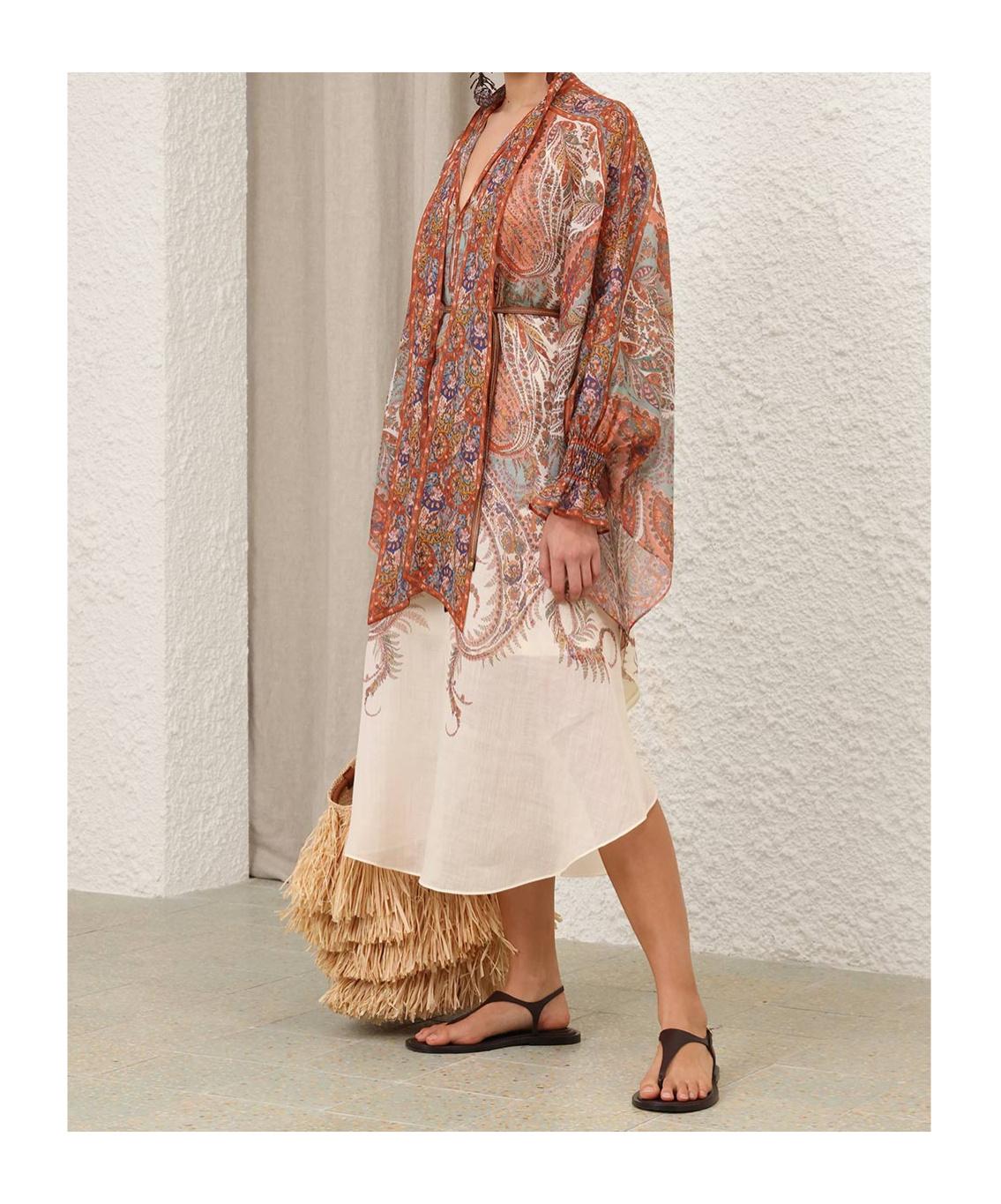 【Zimmermann】RHIANNON TIE NECK MIDI DRESS タイネック ミディ Zimmermann Rhiannon Tie Neck Midi Dress | Shopbop