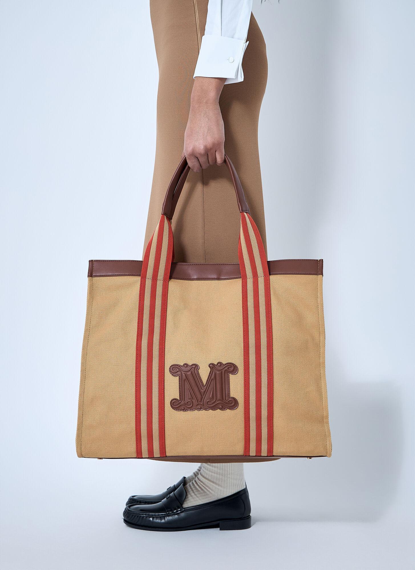 ★Max mara★キャンバストートバッグ Palau bag Max Mara Palau Canvas Tote Bag in Brown | Lyst