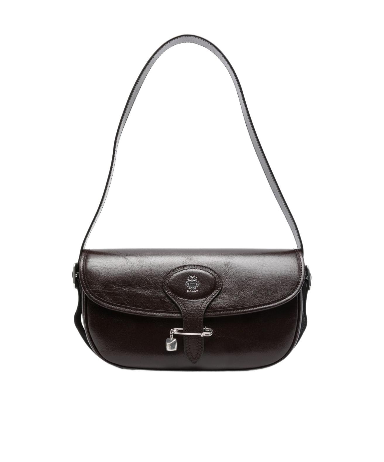 【送料&関税込】Bally Beckett Logo Printed Studded Shoulder BALLY Beckett Flat medium studded glossed-leather shoulder