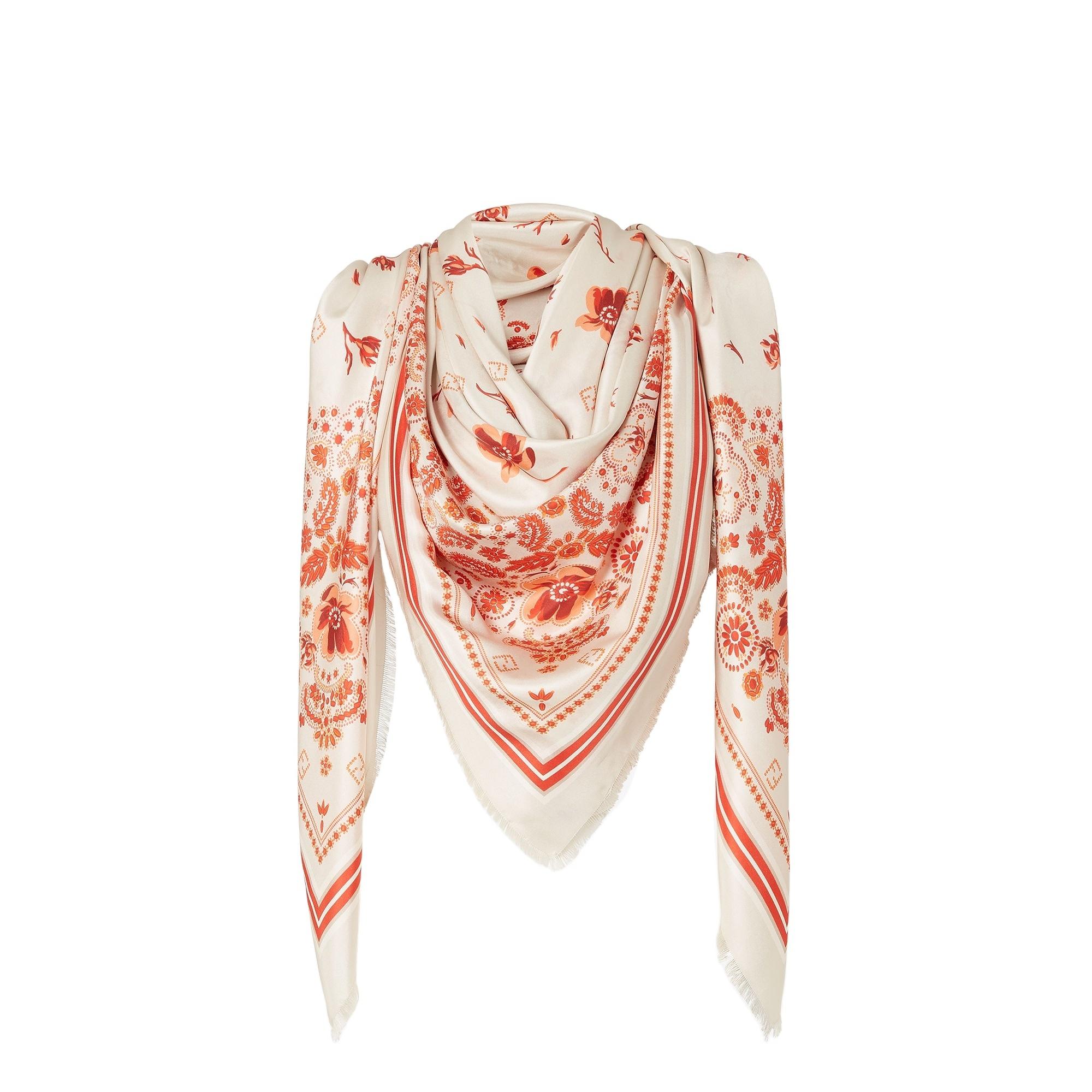 【関税&送料込】Fendi Foulard In Seta Stampa Coral Bandana Fendi Coral Bandana Printed Square-Shaped Scarf – Cettire